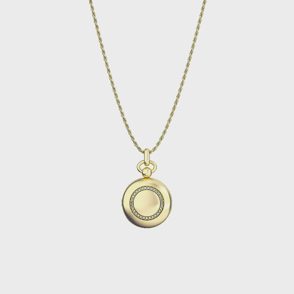 18K Gold Plated Luna Halo Whisper Locket SN006G