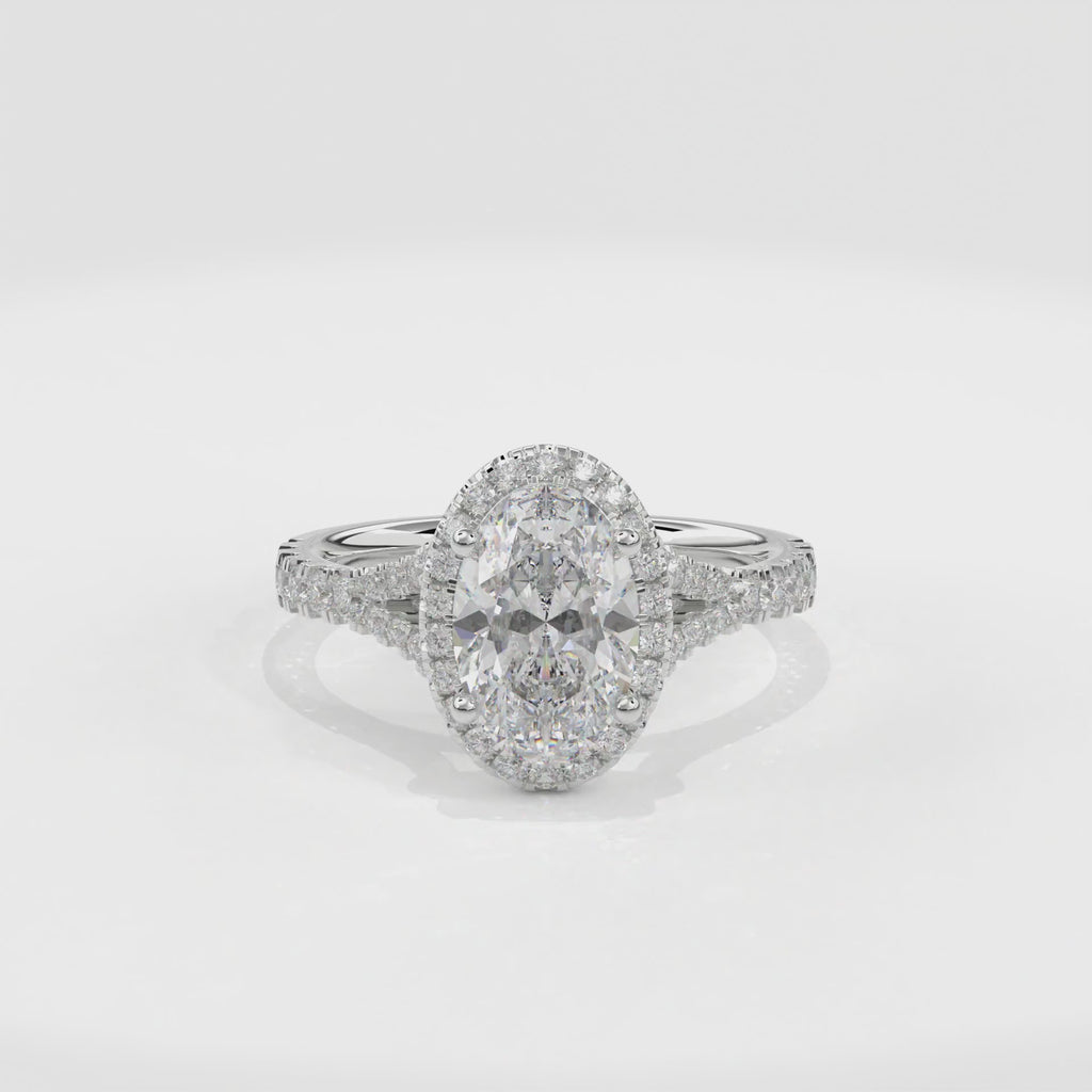 Elara Vintage Inspired Engagement Ring Oval•White Gold