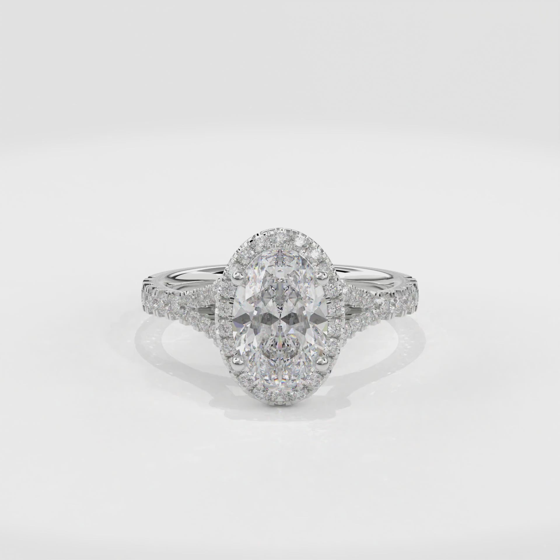 Elara Vintage Inspired Engagement Ring Oval•White Gold