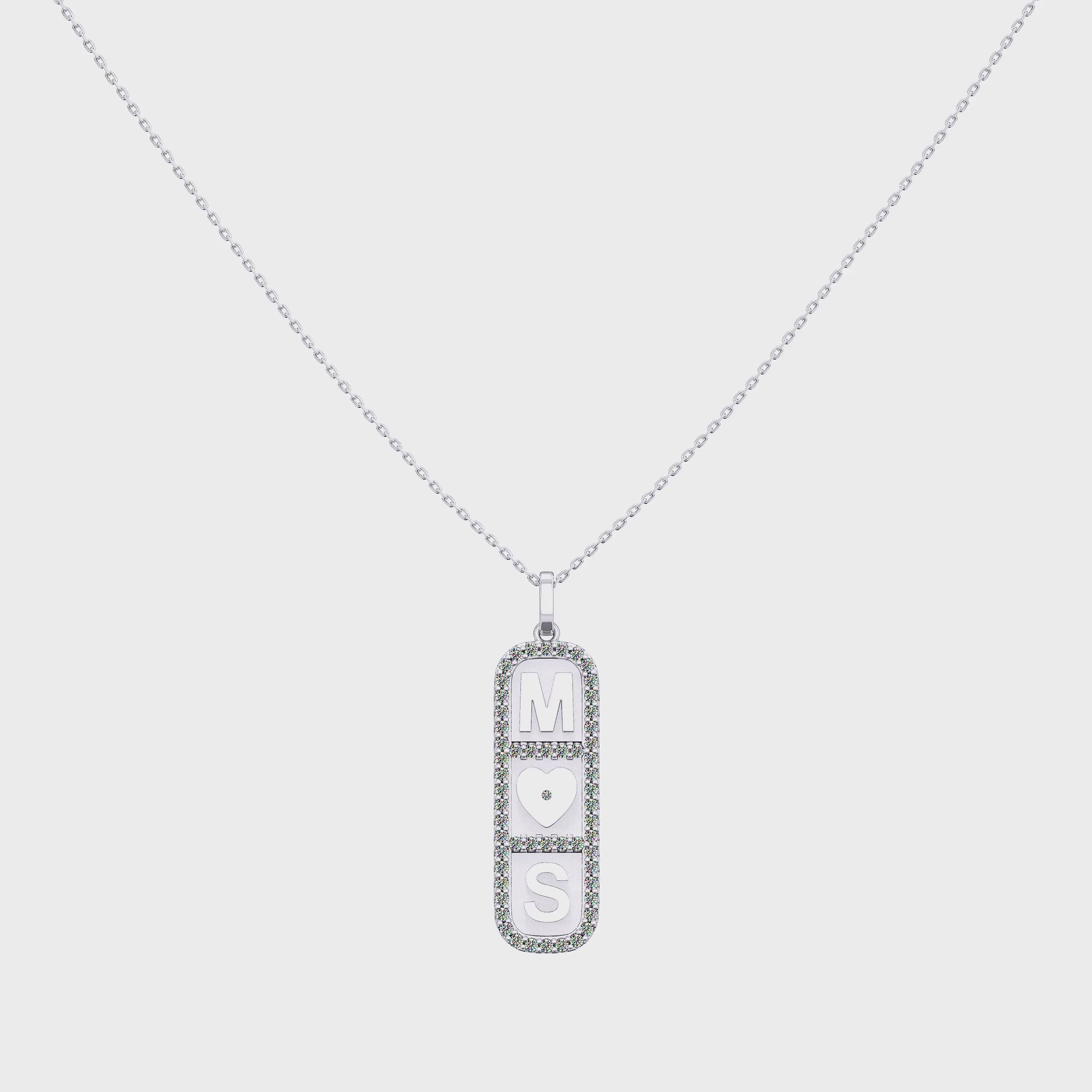Rhodium Plated Elements Necklace SS25N003R