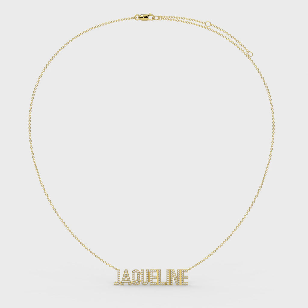 JAQUELINE Gold Plated Silver Signature name necklace AW24N002GD