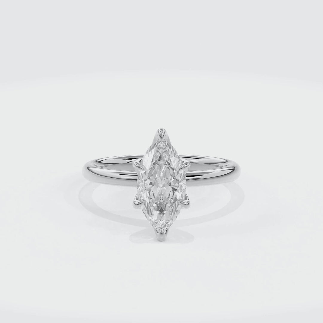 Dia Solitaire Engagement Ring Marquise•White Gold