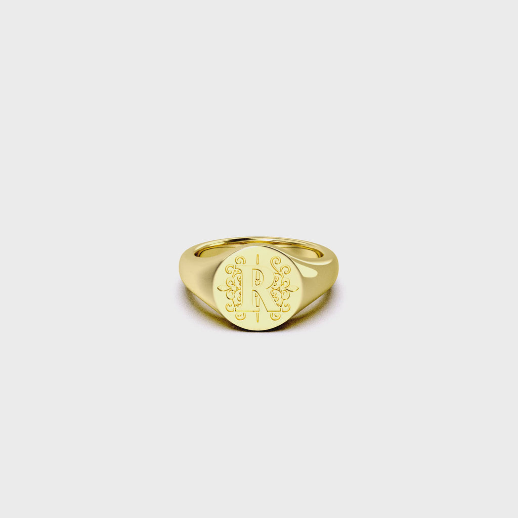 Round Monogram Ring SR003G