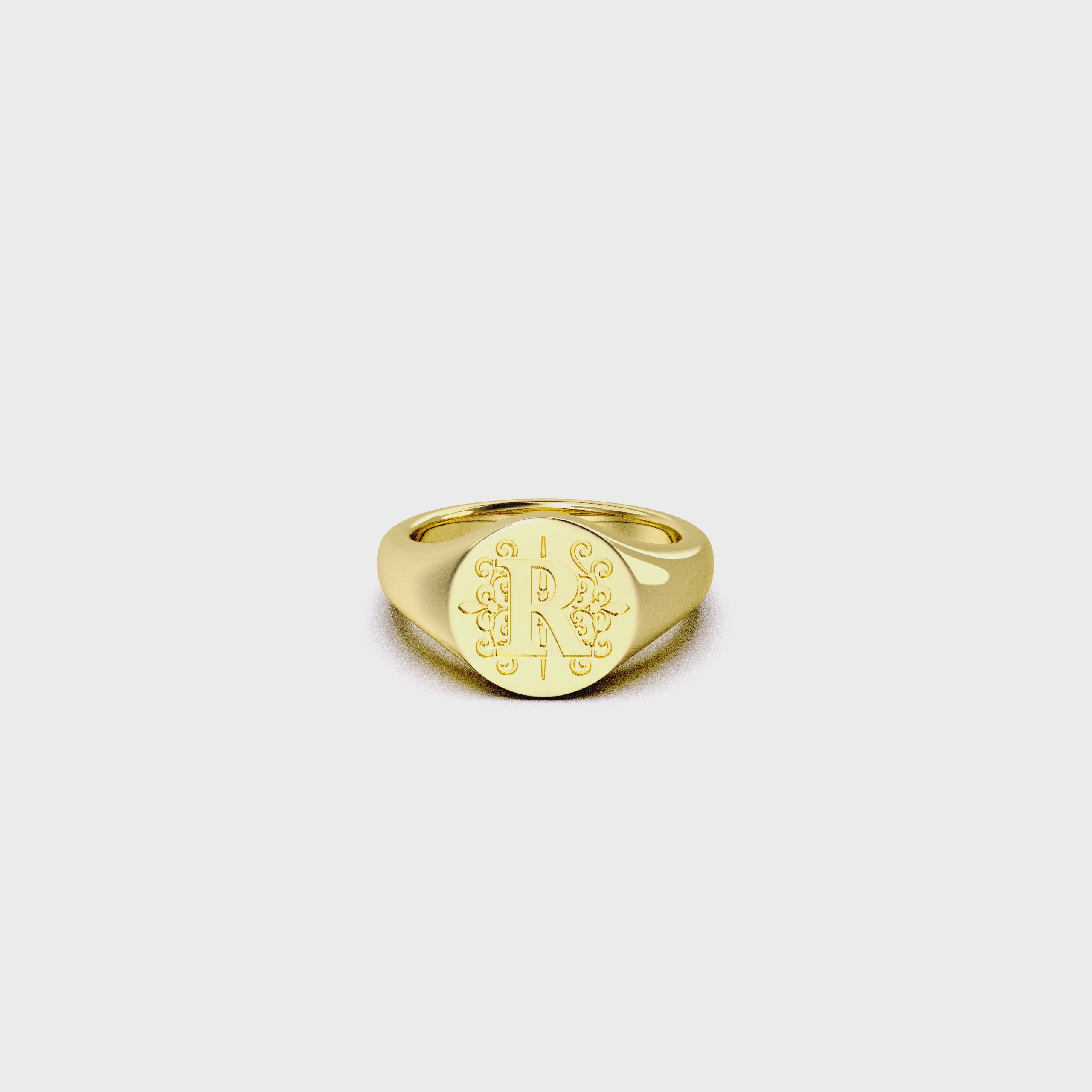 Round Monogram Ring SR003G