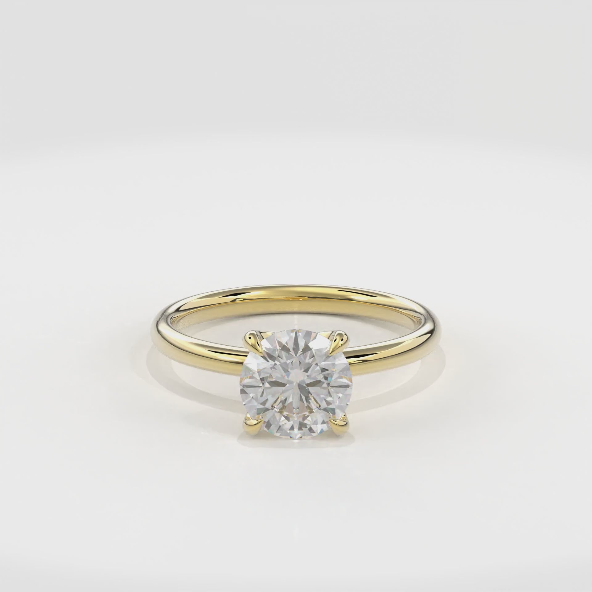 Dia Solitaire Engagement Ring Round•Yellow Gold