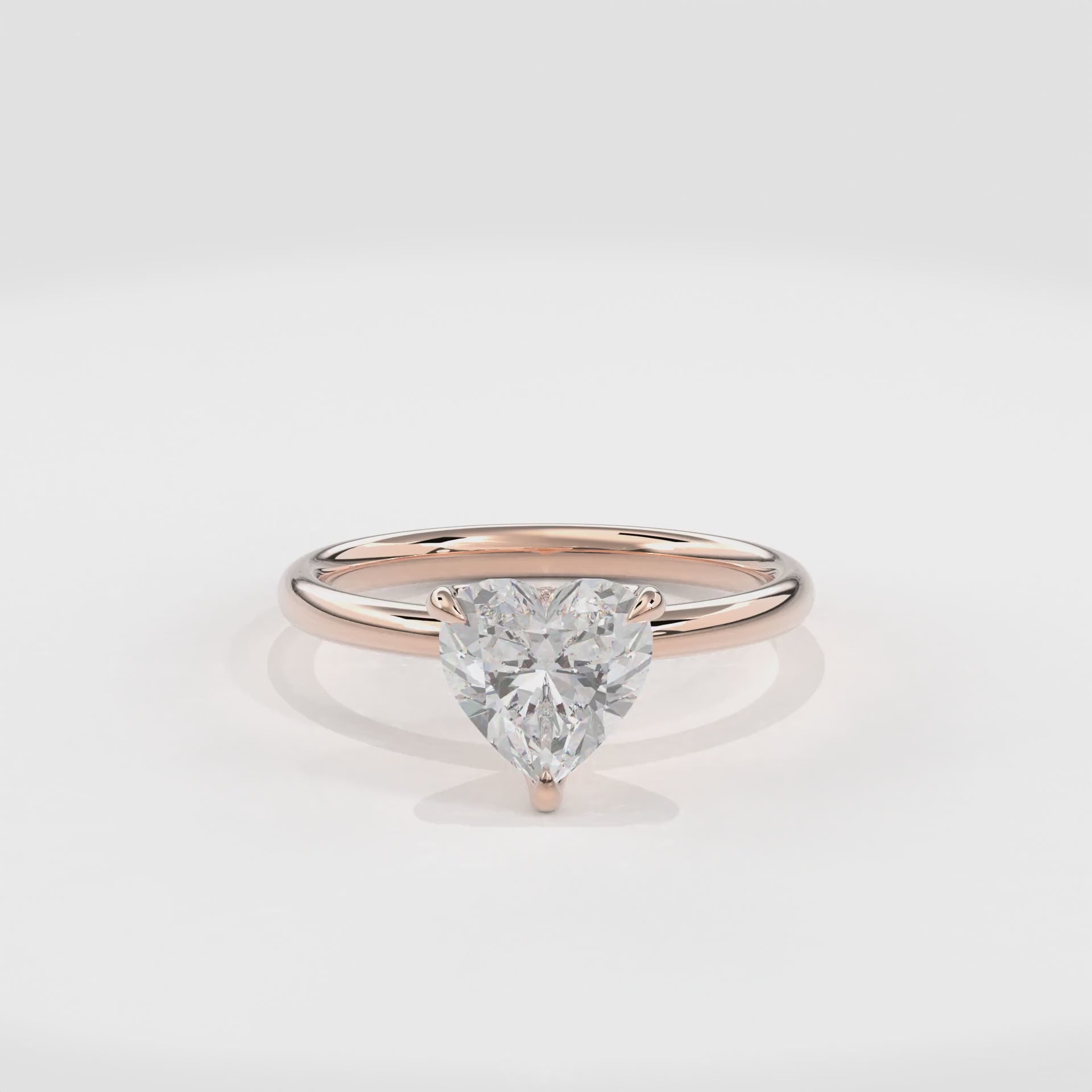 Dia Solitaire Engagement Ring Heart•Rose Gold