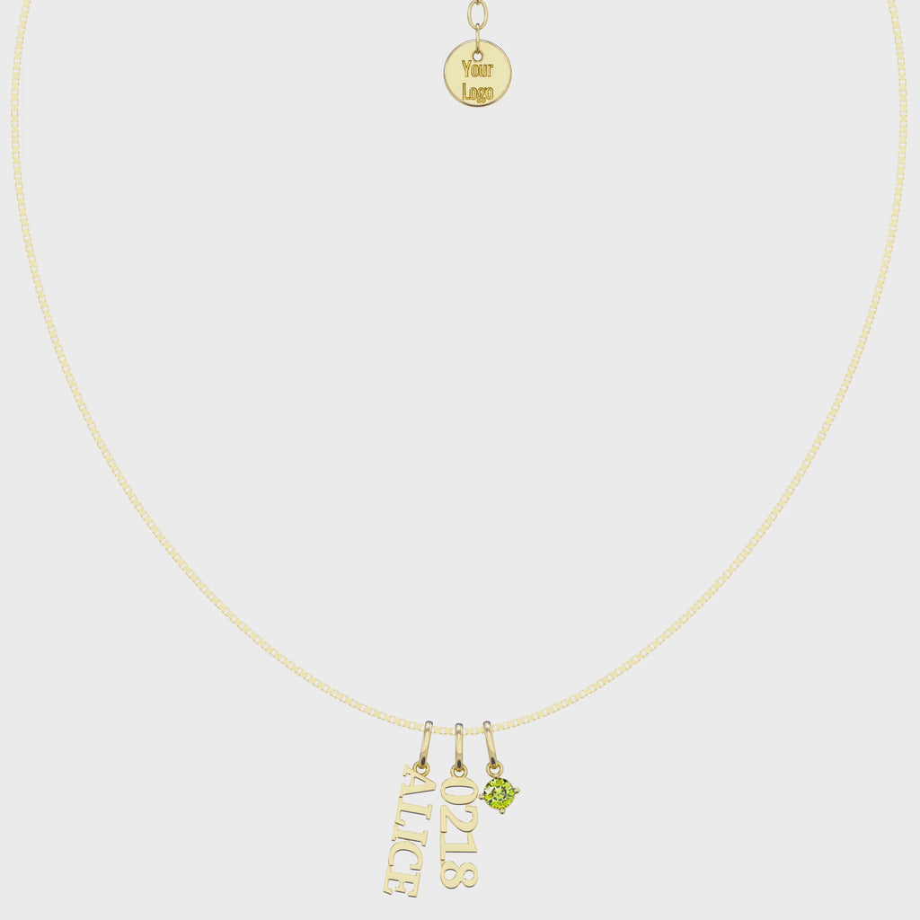 CharmStack Birthstone Name Necklace SN023G