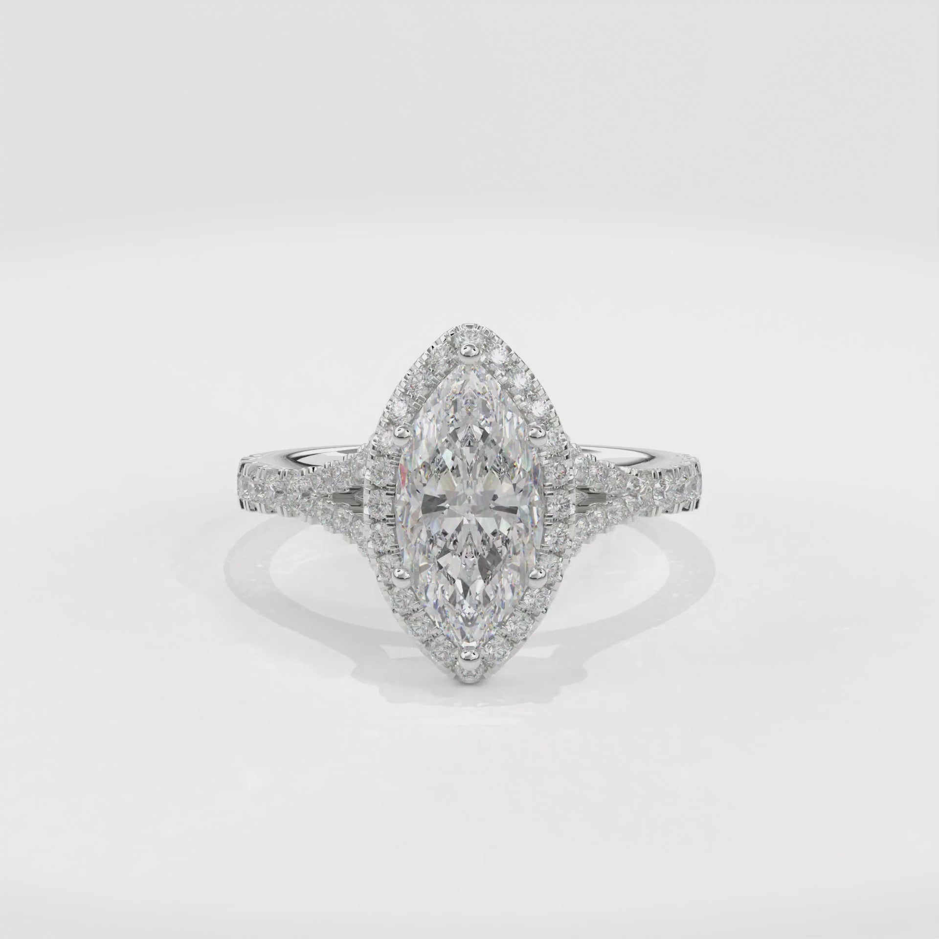 Elara Vintage Inspired Engagement Ring Marquise•White Gold