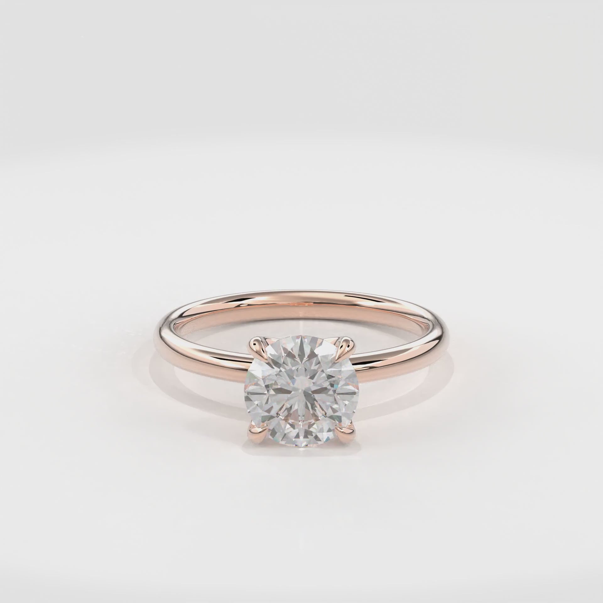 Dia Solitaire Engagement Ring Round•Rose Gold