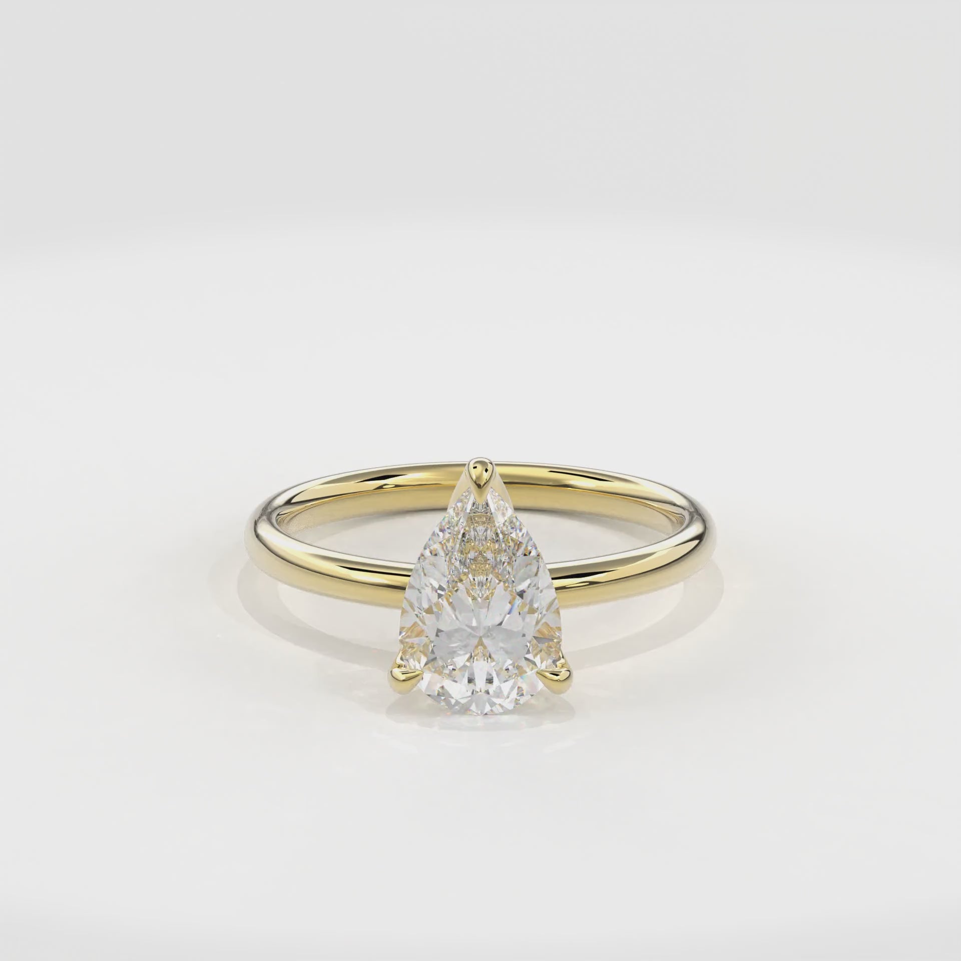 Dia Solitaire Engagement Ring Pear•Yellow Gold