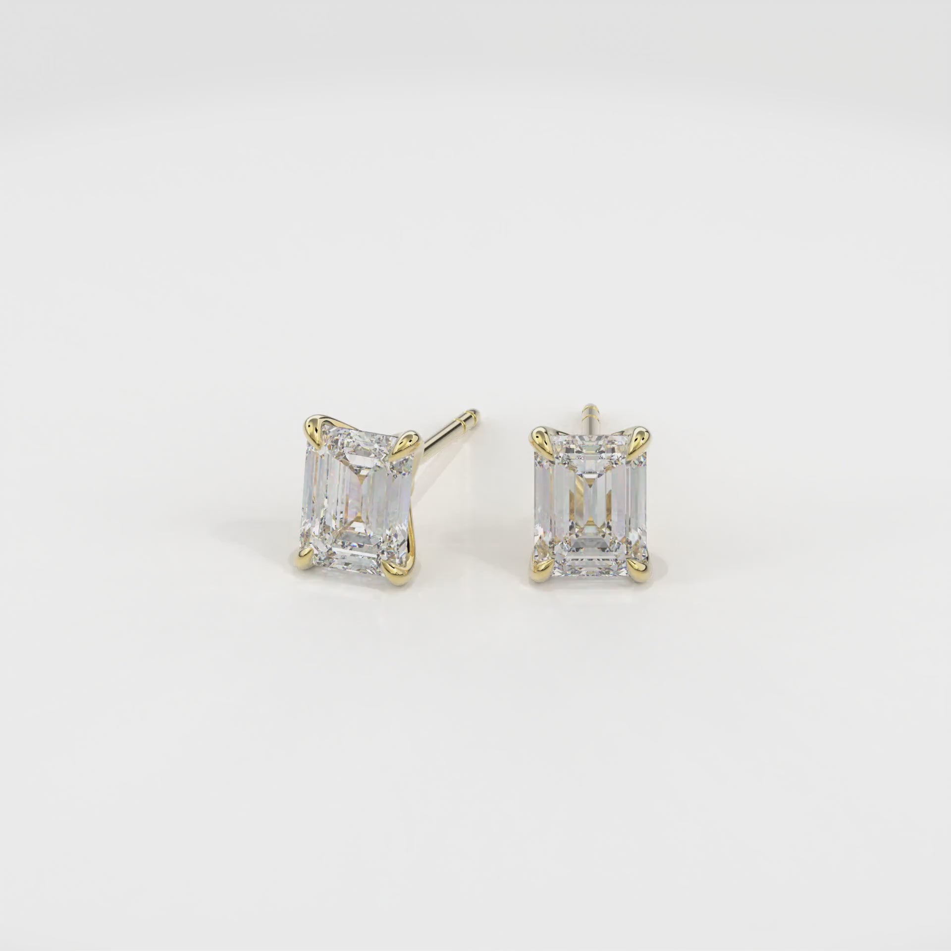 Dia Solitaire Single Stud Earring Emerald•Yellow Gold