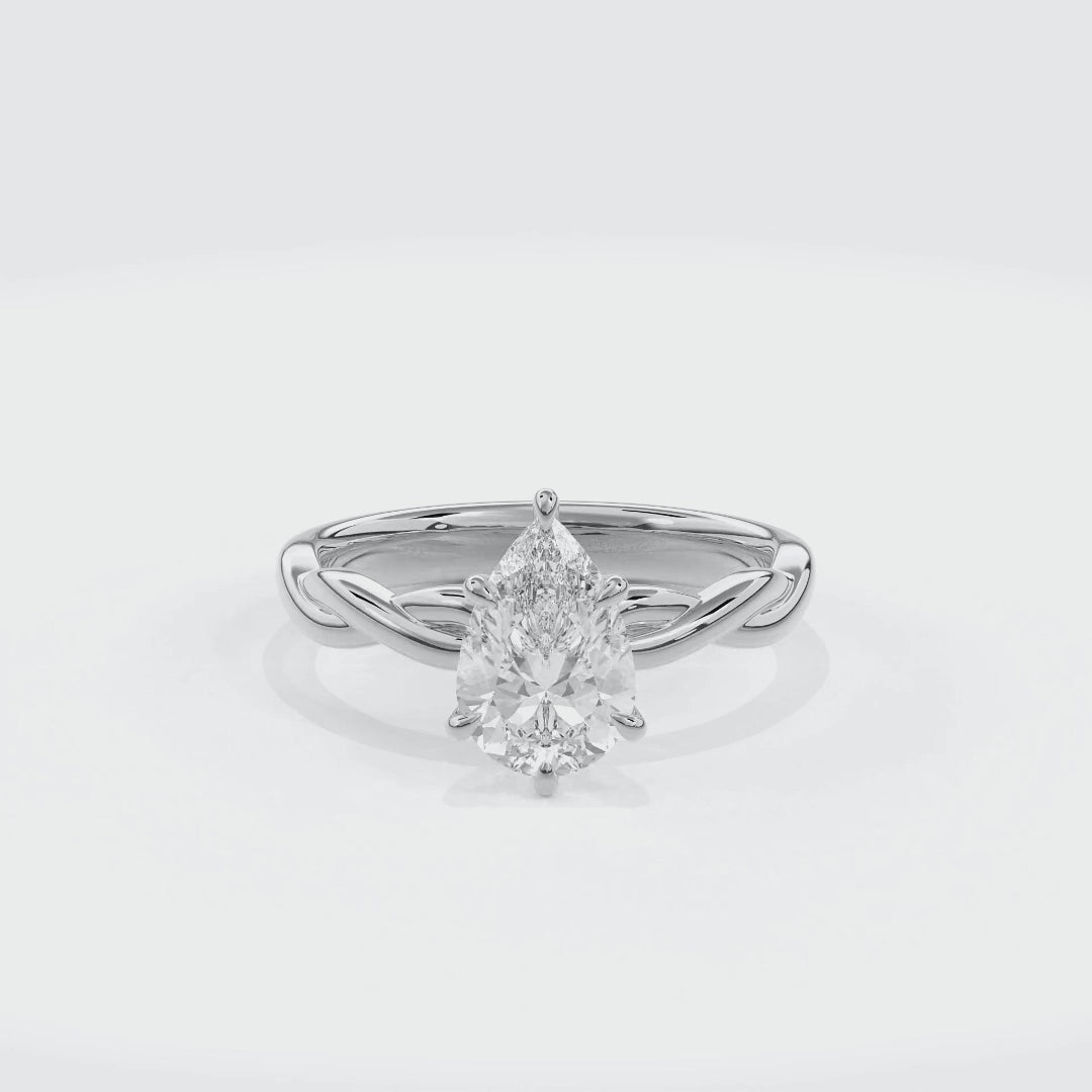 Rhea Twisted Engagement Ring Pear•White Gold