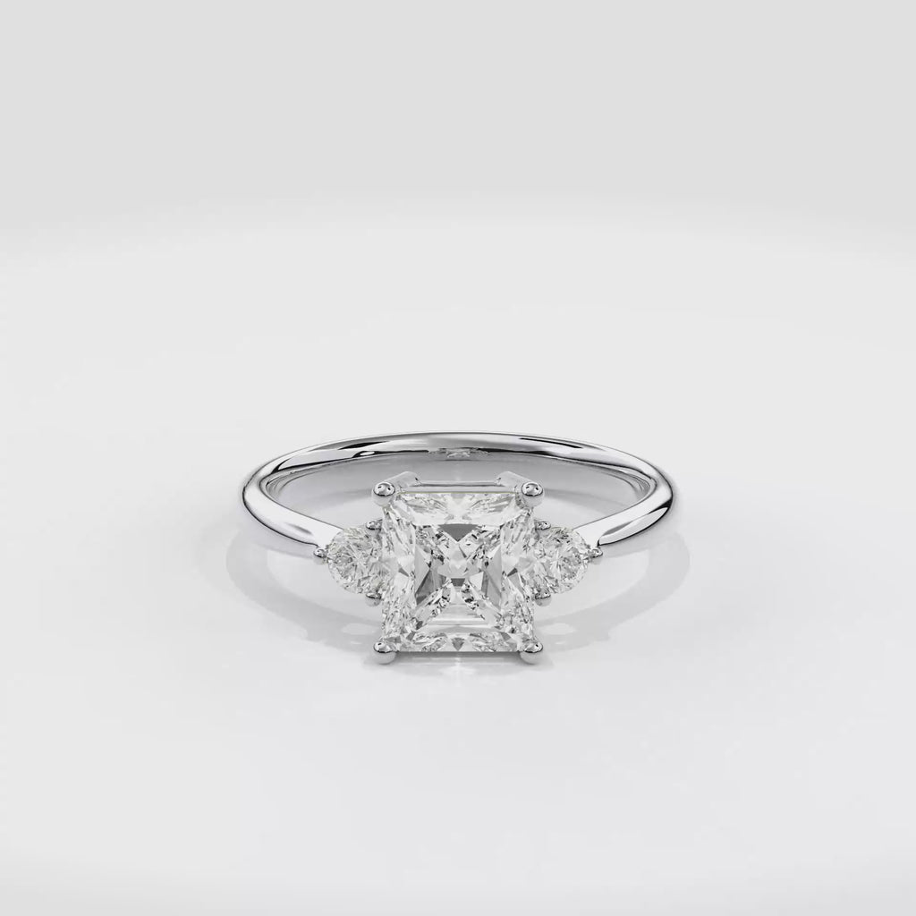 Daphnis Three Stones Engagement Ring Radiant•White Gold