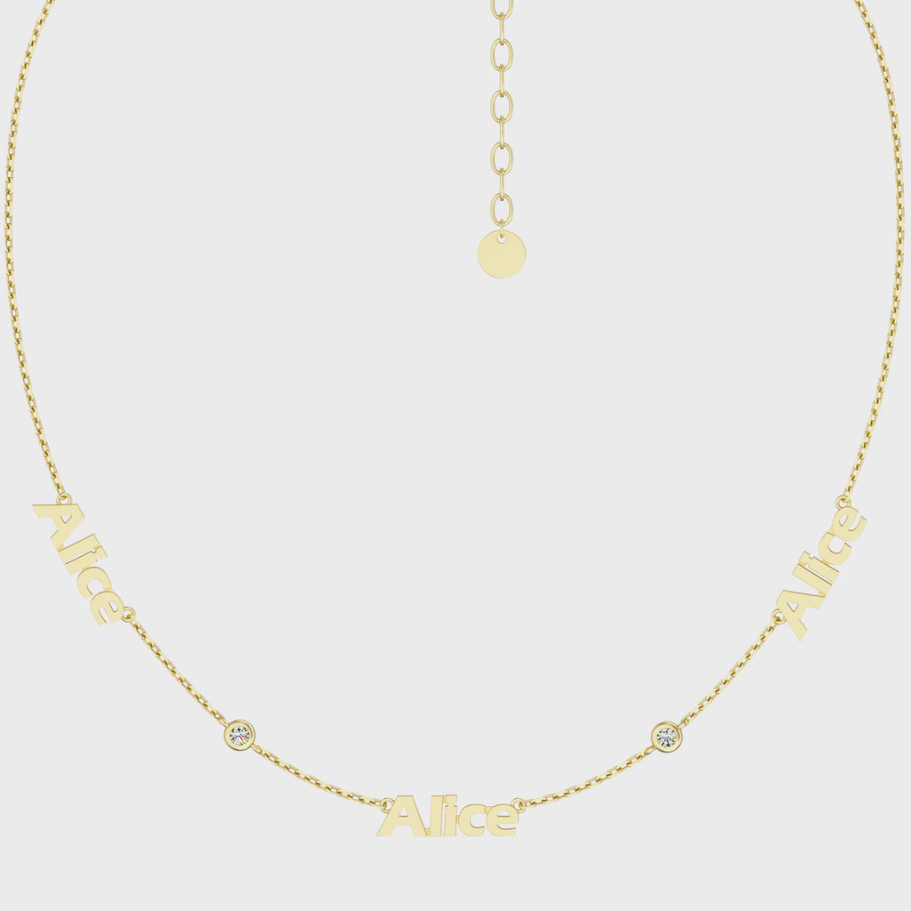 Linked by Love – Name Necklace with Emotional Spark SN014G