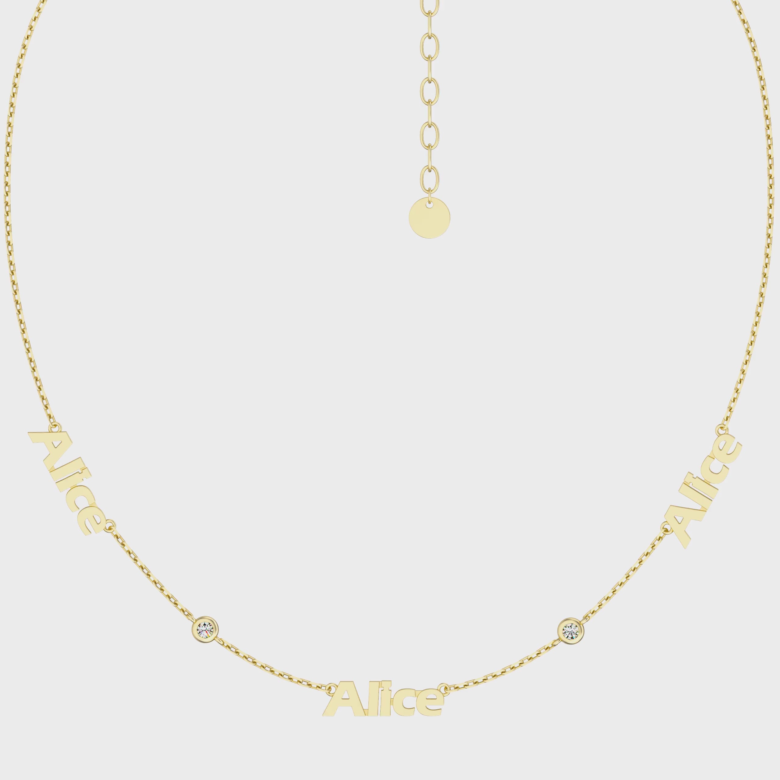 Linked by Love – Name Necklace with Emotional Spark SN014G