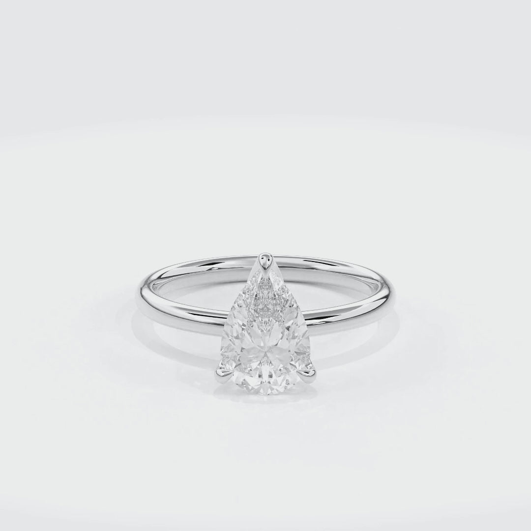 Dia Solitaire Engagement Ring Pear•White Gold