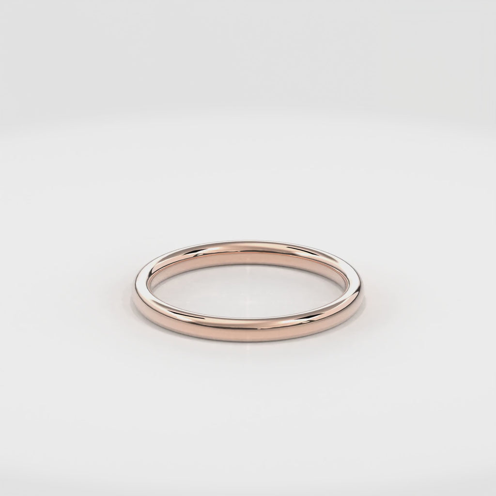 Wedding Bands Round Band 2mm•Rose Gold