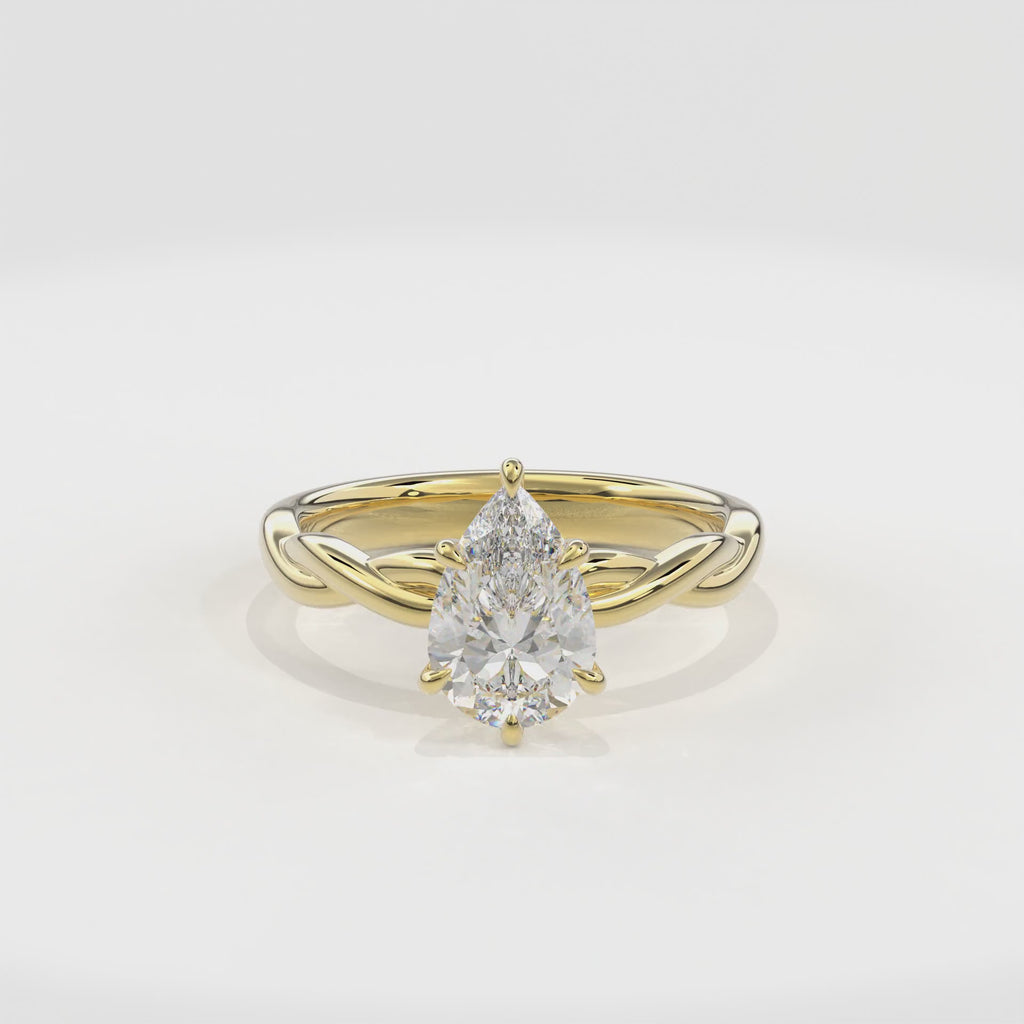 Rhea Twisted Engagement Ring Pear•Yellow Gold