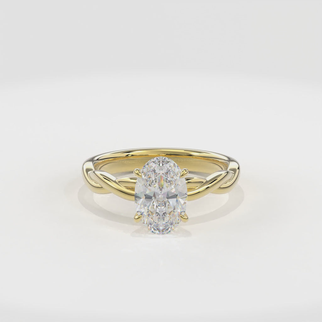 Rhea Twisted Engagement Ring Oval•Yellow Gold