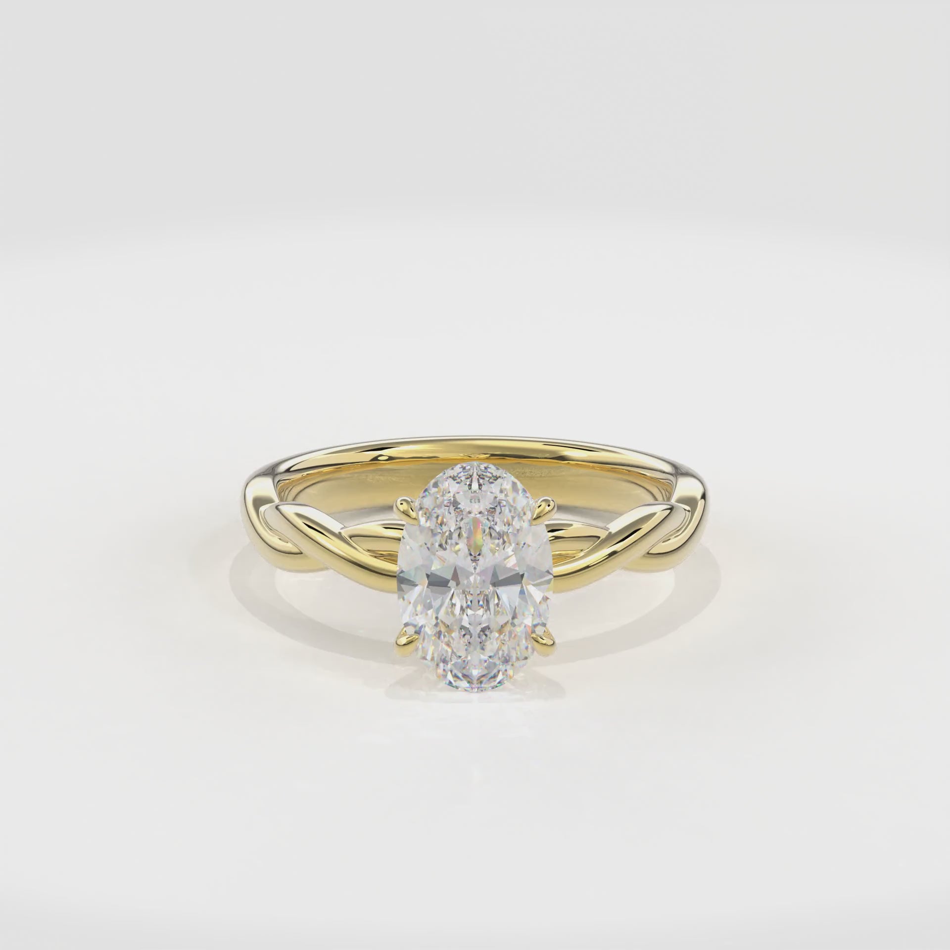 Rhea Twisted Engagement Ring Oval•Yellow Gold