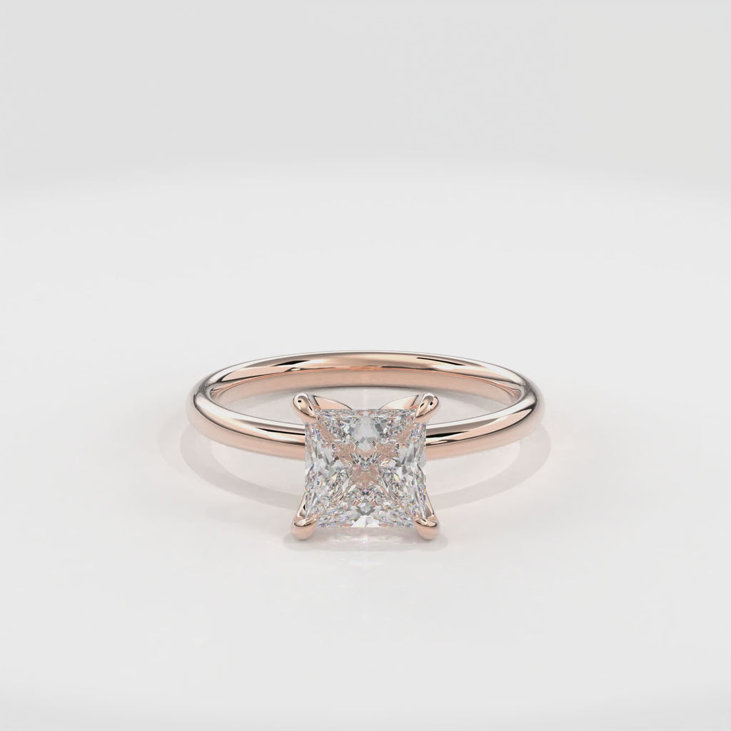 Dia Solitaire Engagement Ring Princess•Rose Gold