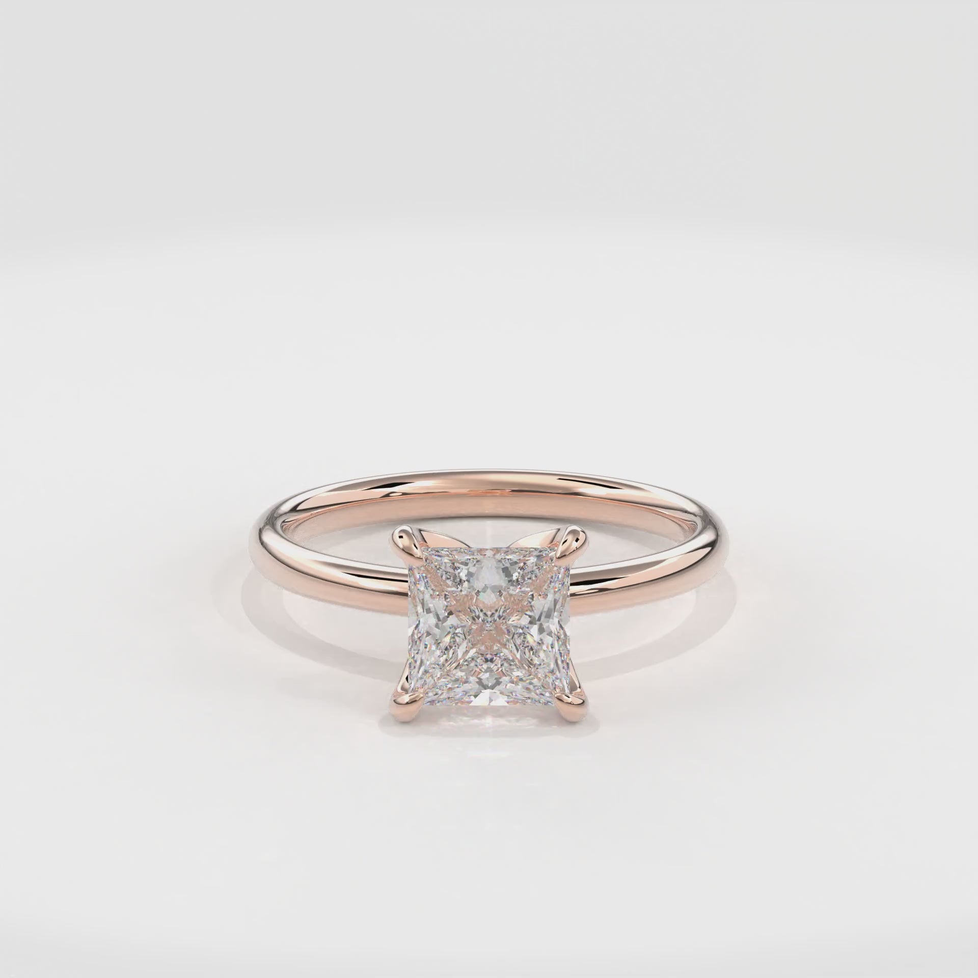 Dia Solitaire Engagement Ring Princess•Rose Gold