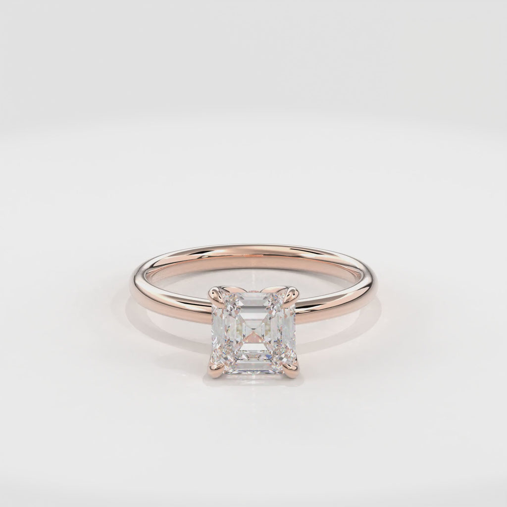 Dia Solitaire Engagement Ring Radiant•Rose Gold