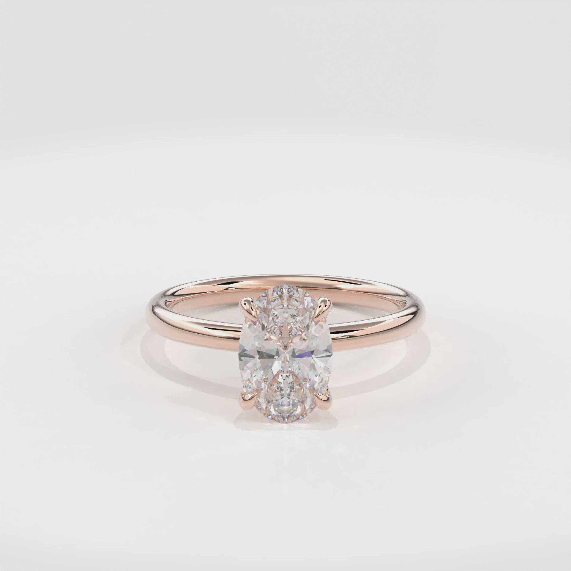 Dia Solitaire Engagement Ring Oval•Rose Gold