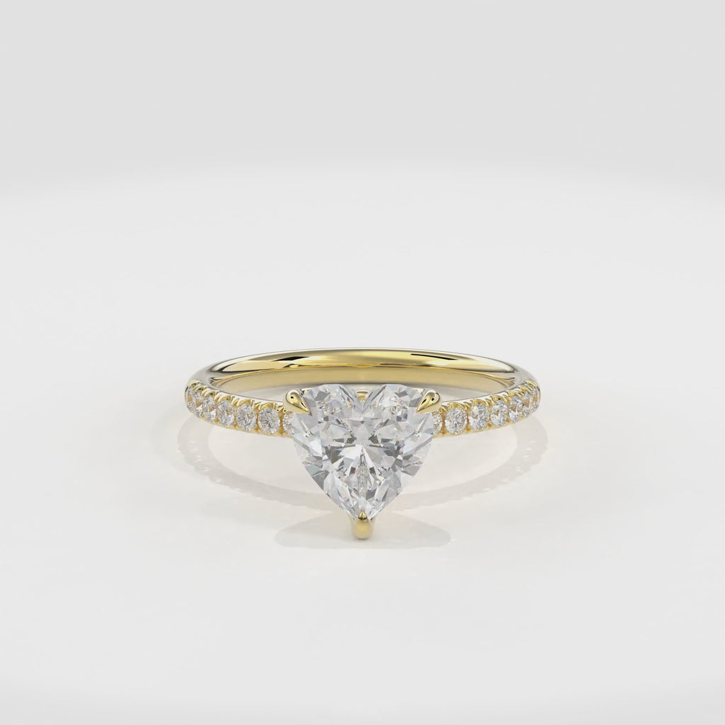 Dia Solitaire Engagement Ring Heart•Yellow Gold