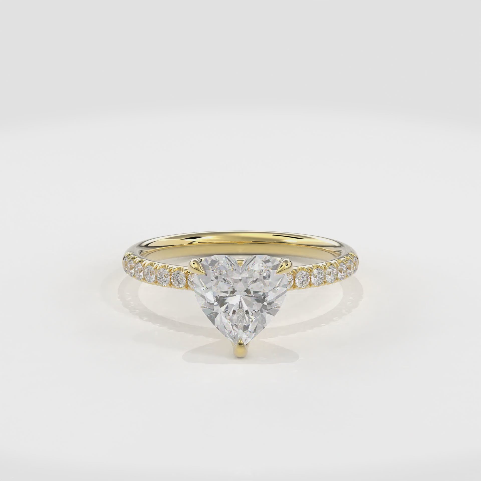 Dia Solitaire Engagement Ring Heart•Yellow Gold