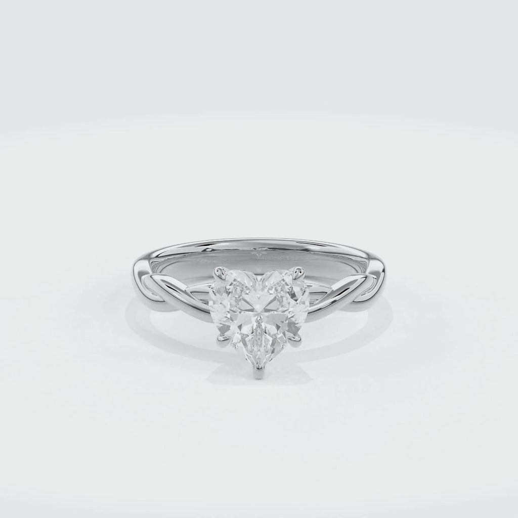 Rhea Twisted Engagement Ring Heart•White Gold