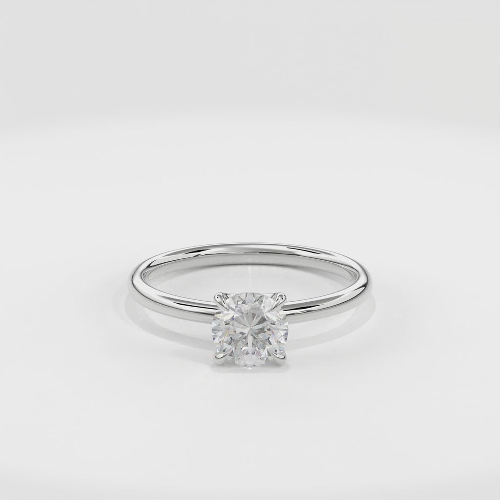 Renewable Diamond with Hidden Halo Ring in 14k White Gold