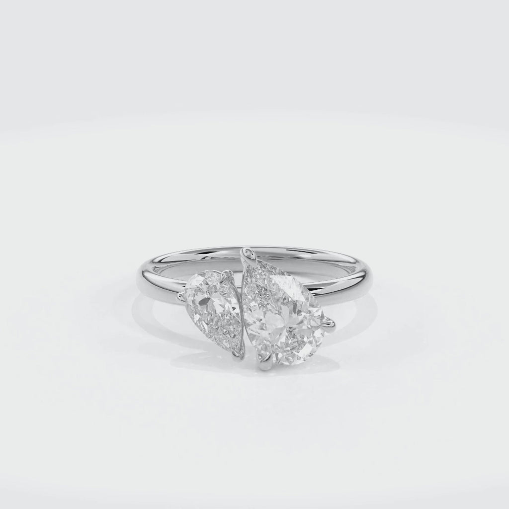 Callisto Two Stones Engagement Ring Pear•White Gold