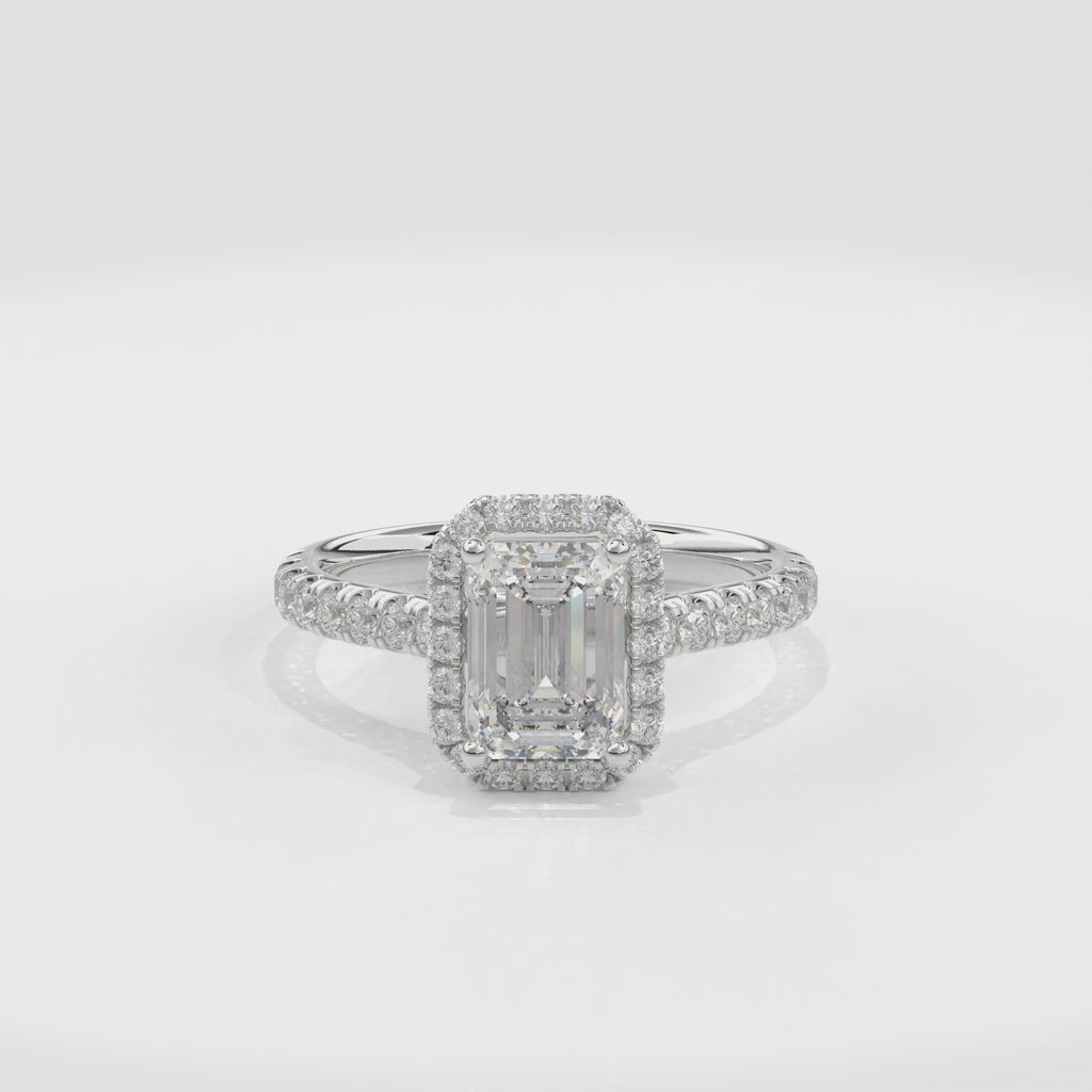 Elara Infinity Engagement Ring Emerald•White Gold