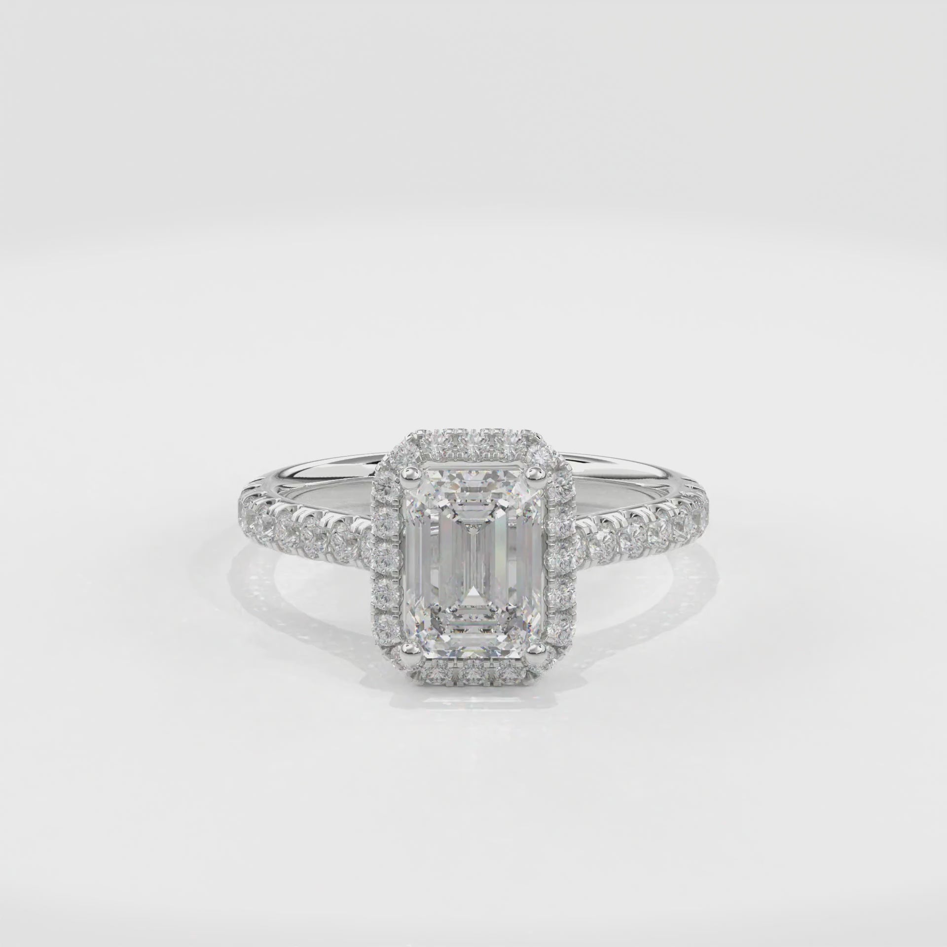 Elara Infinity Engagement Ring Emerald•White Gold