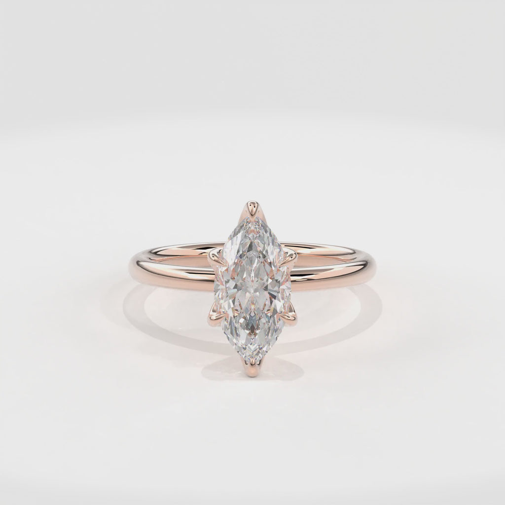 Dia Solitaire Engagement Ring Marquise•Rose Gold