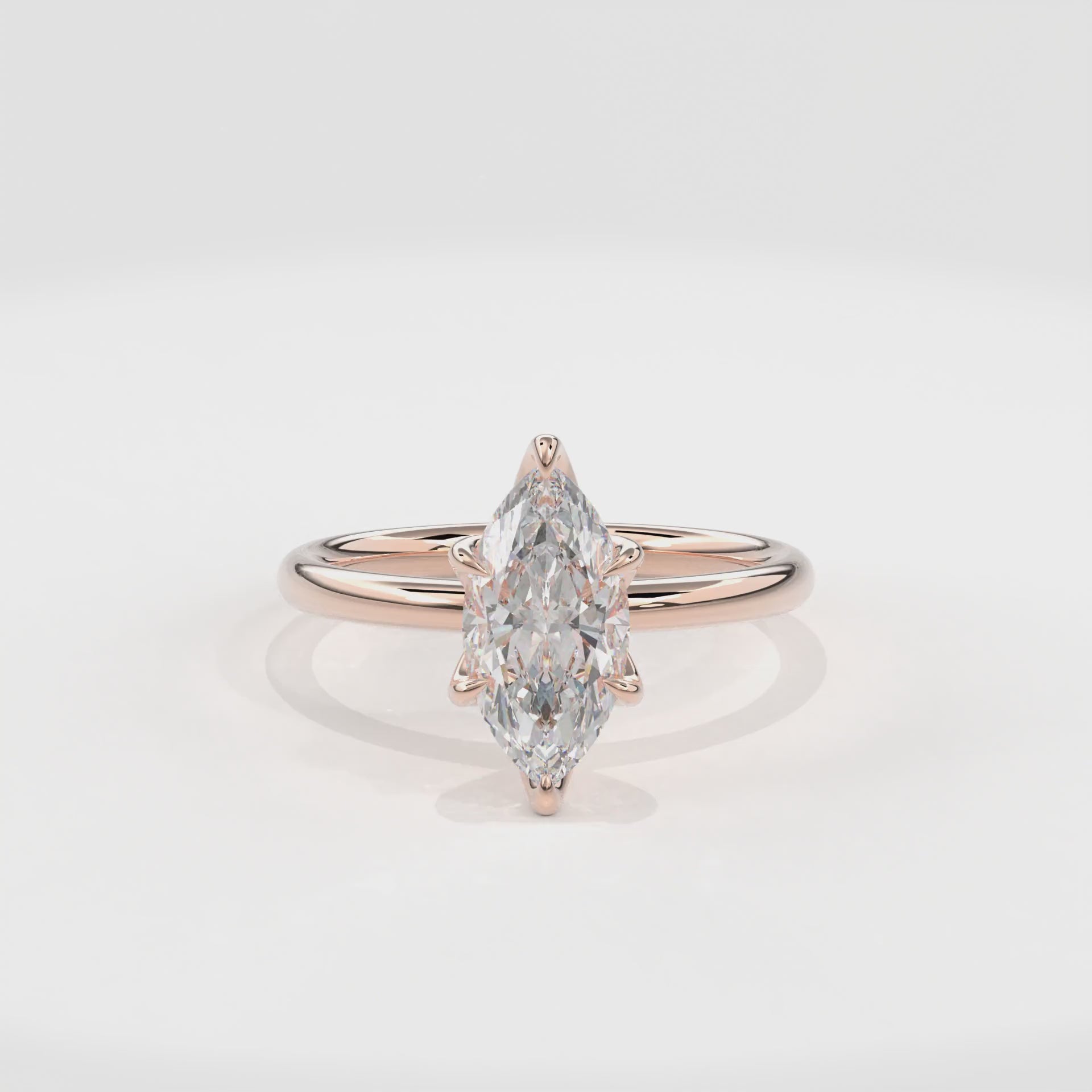 Dia Solitaire Engagement Ring Marquise•Rose Gold