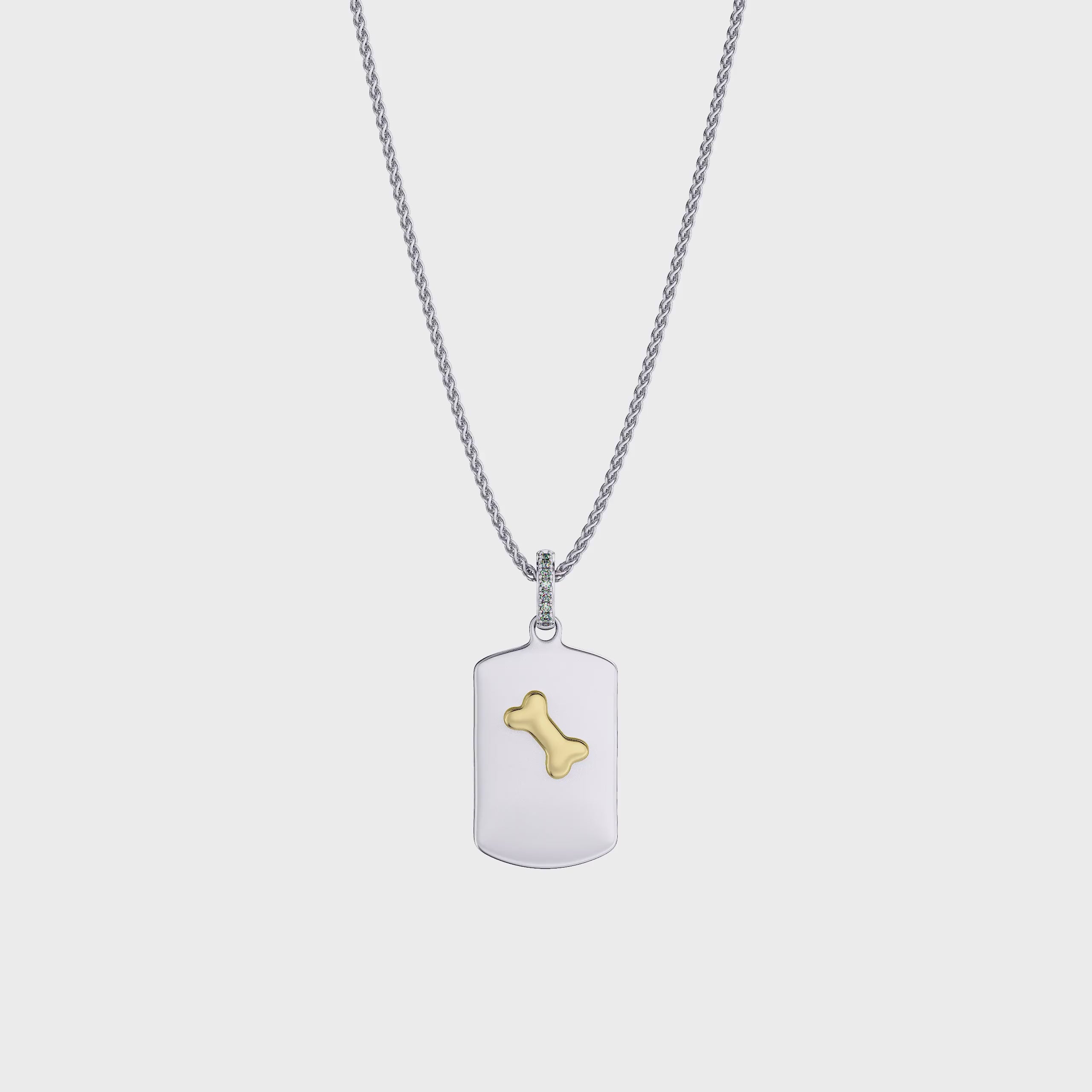 Double-Sided Custom Paw Squircle Necklace AW24N005S