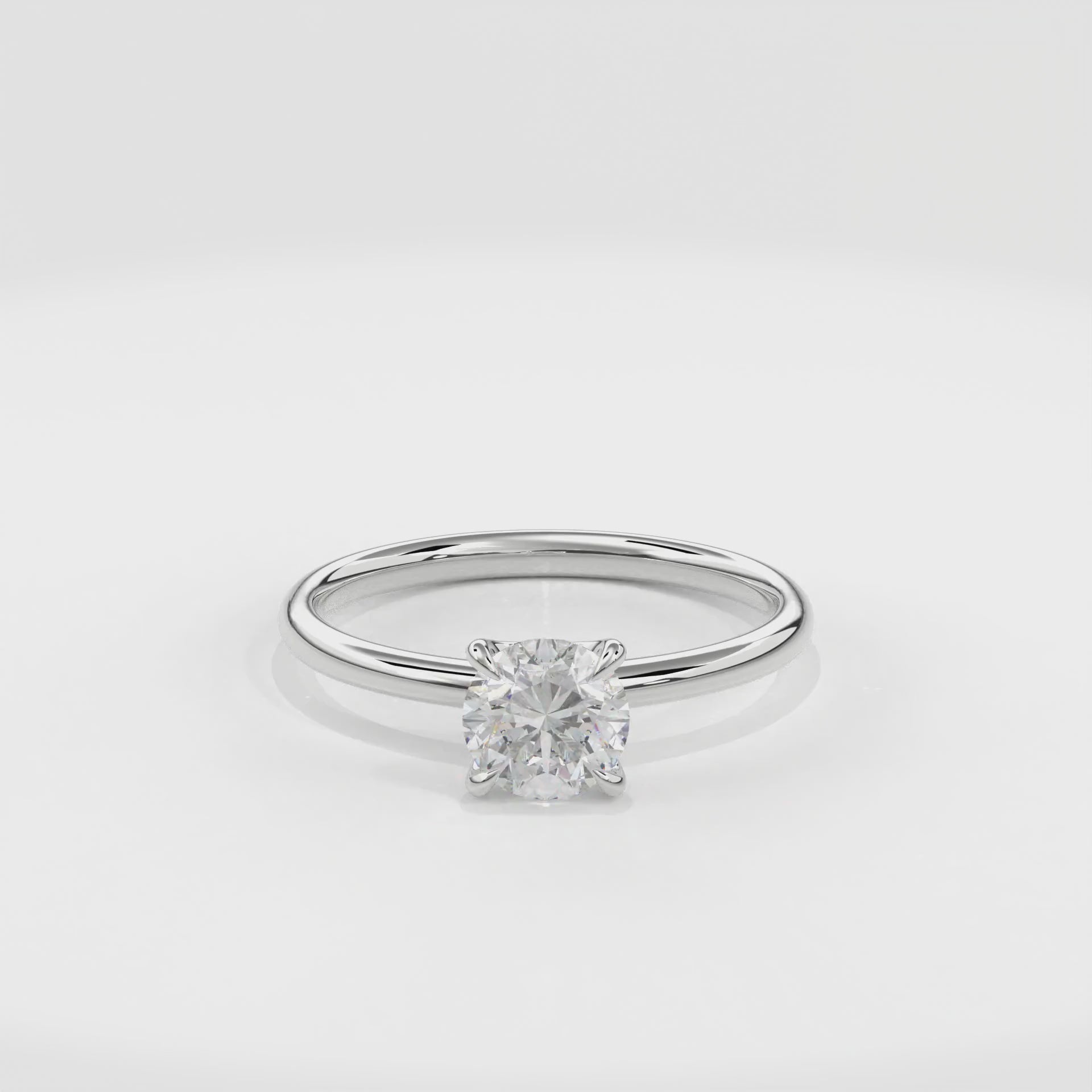 Renewable Diamond with Hidden Halo Ring in 14k White Gold