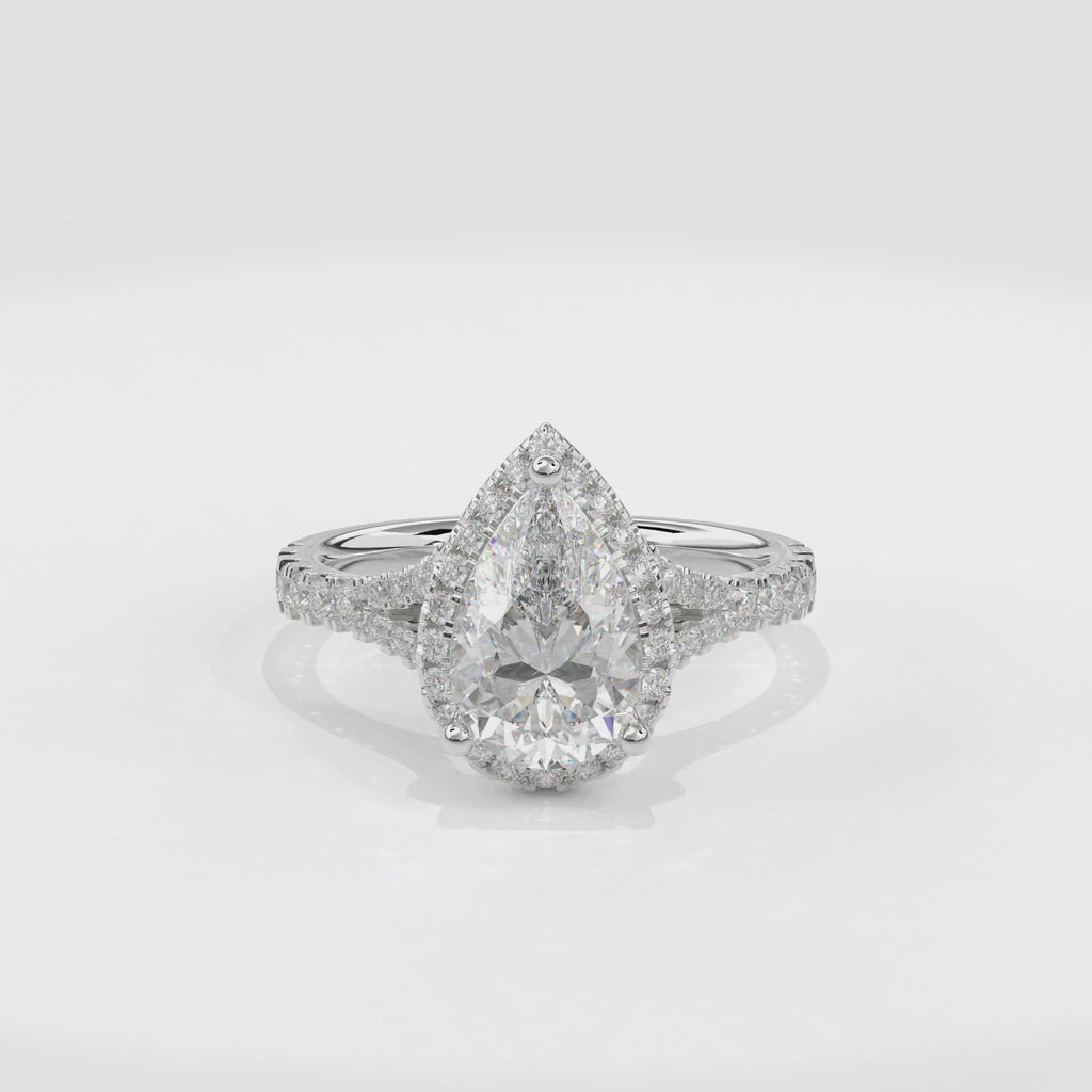 Elara Vintage Inspired Engagement Ring Pear•White Gold