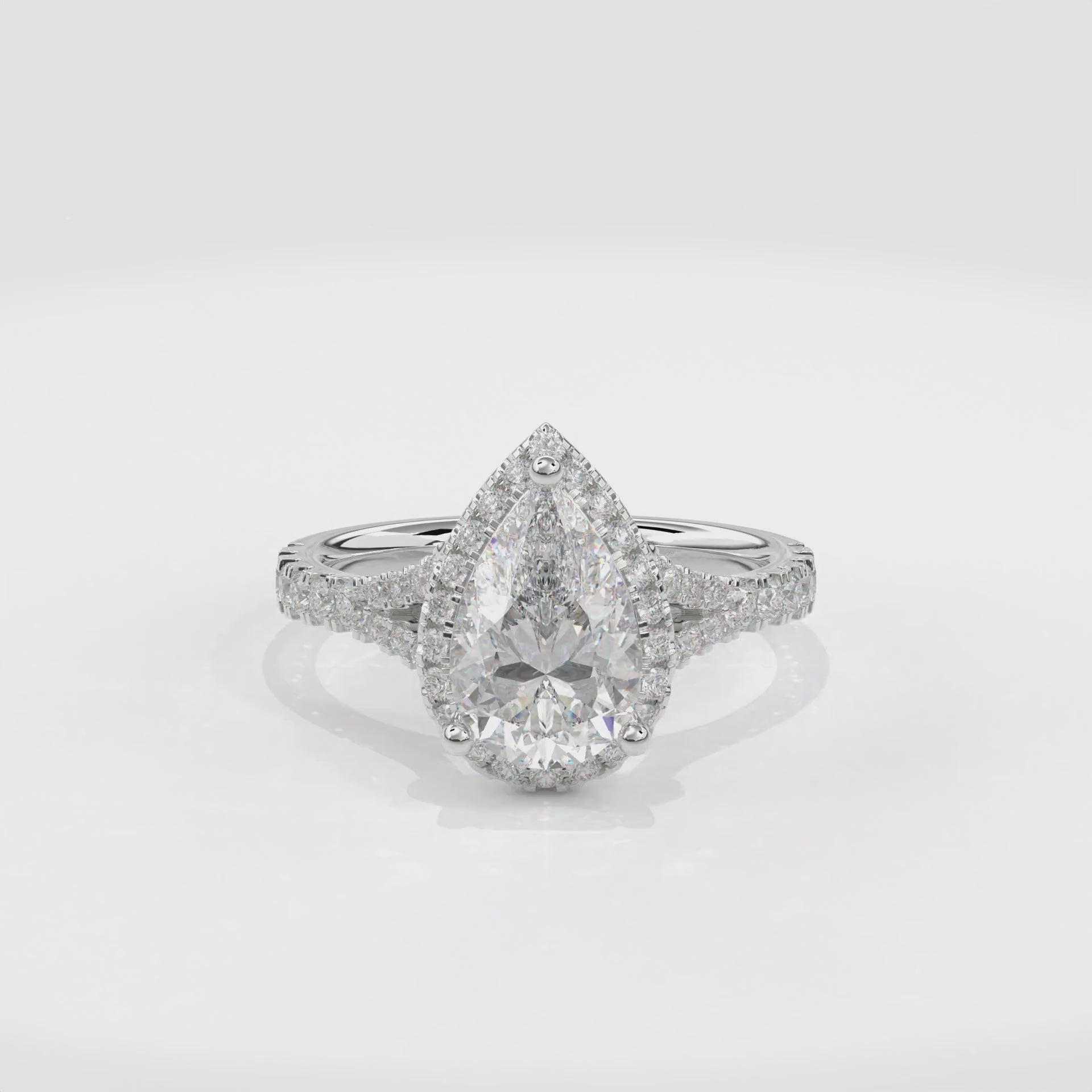 Elara Vintage Inspired Engagement Ring Pear•White Gold
