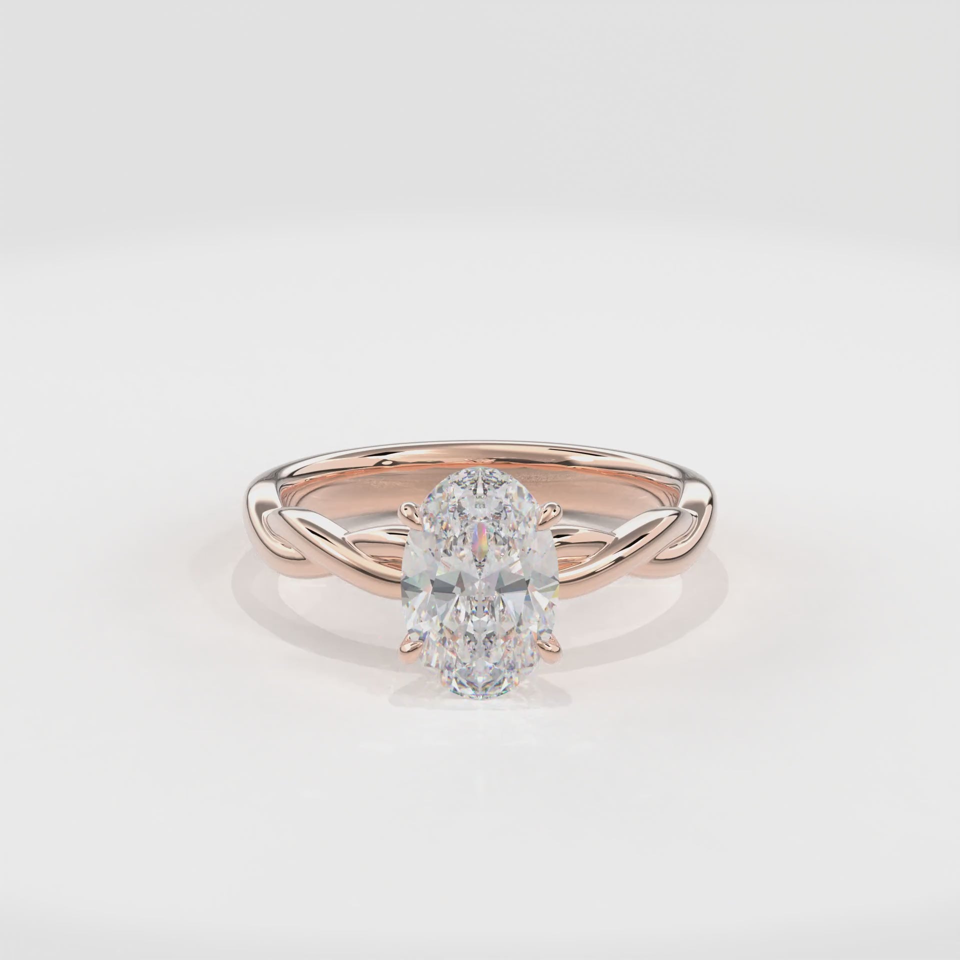 Rhea Twisted Engagement Ring Oval•Rose Gold