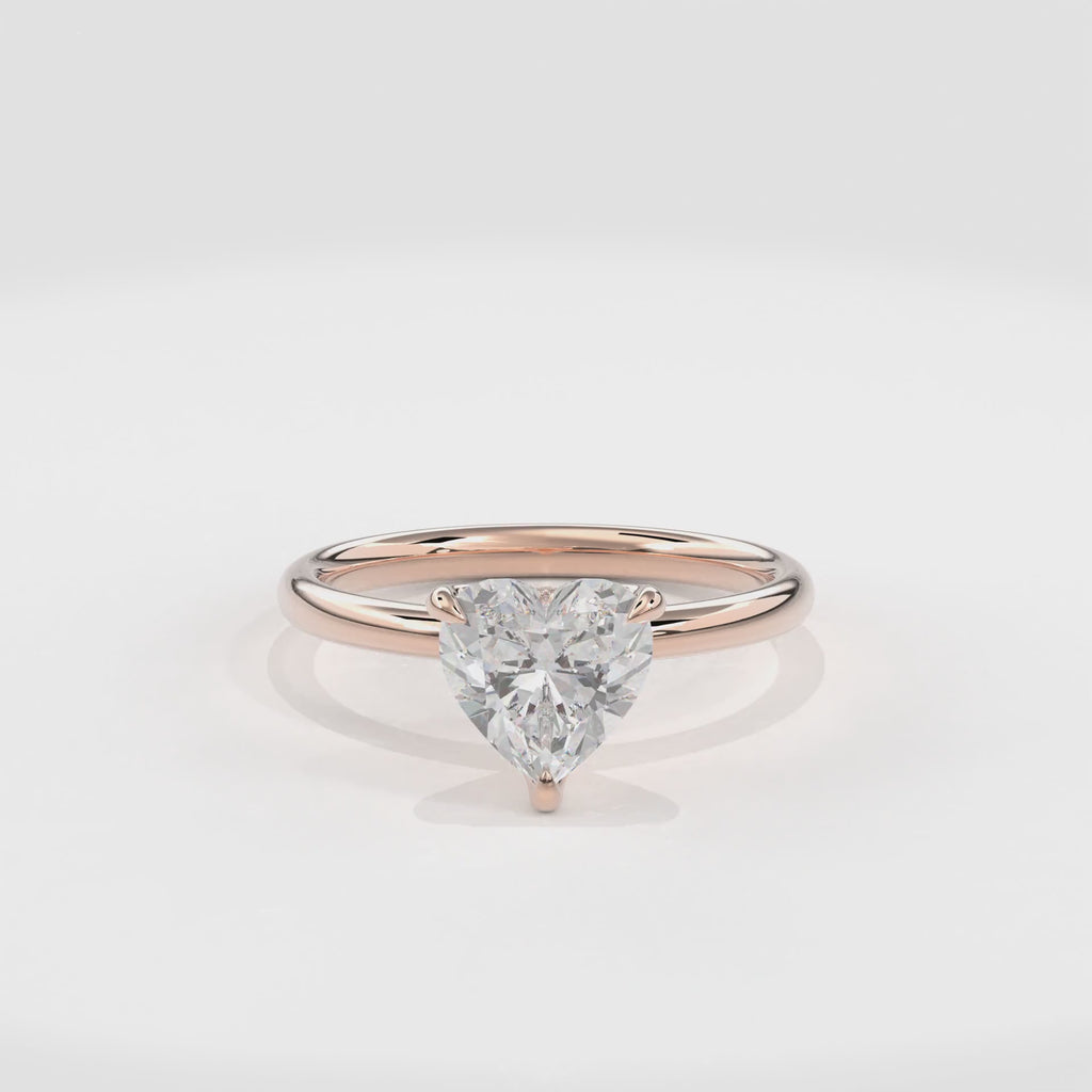 Dia Solitaire Engagement Ring Heart•Rose Gold