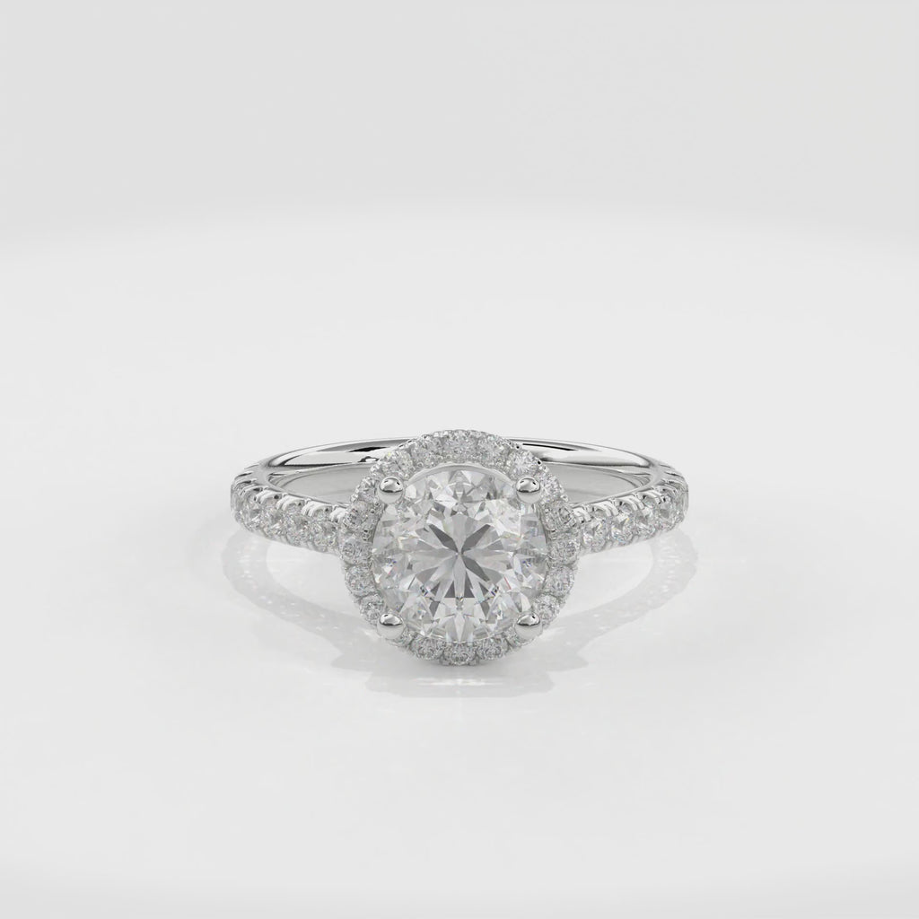 Elara Infinity Engagement Ring Round•White Gold
