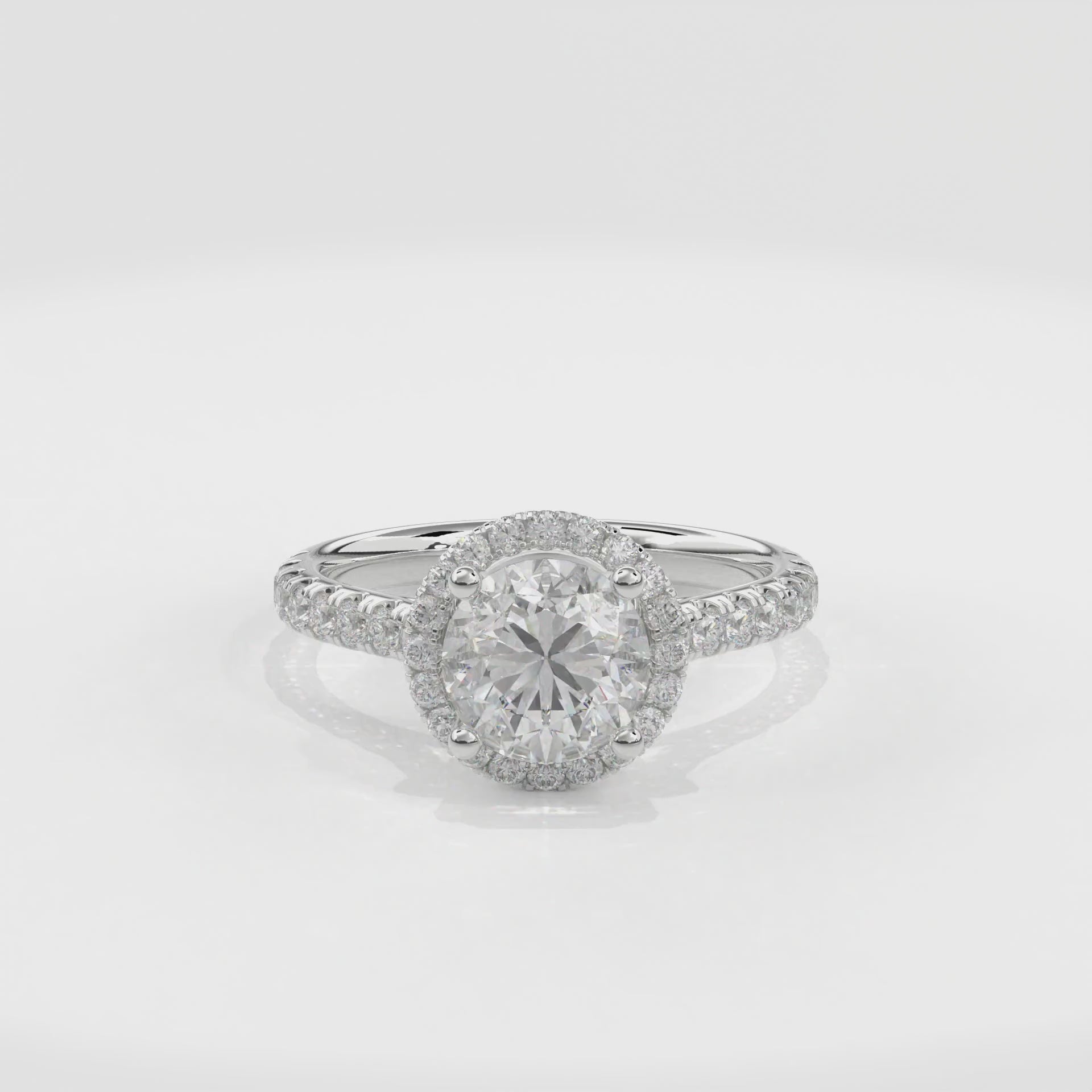 Elara Infinity Engagement Ring Round•White Gold