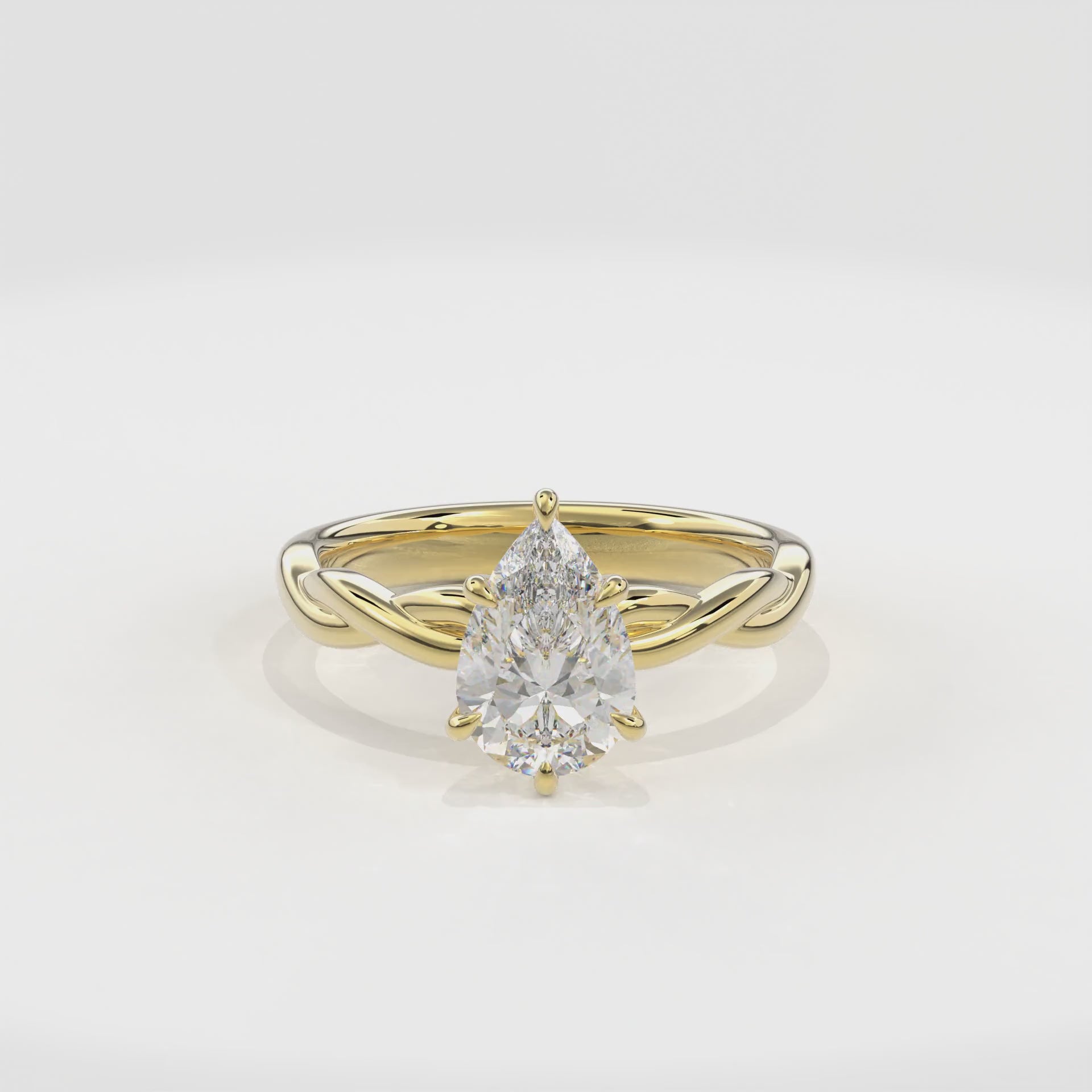Rhea Twisted Engagement Ring Pear•Yellow Gold