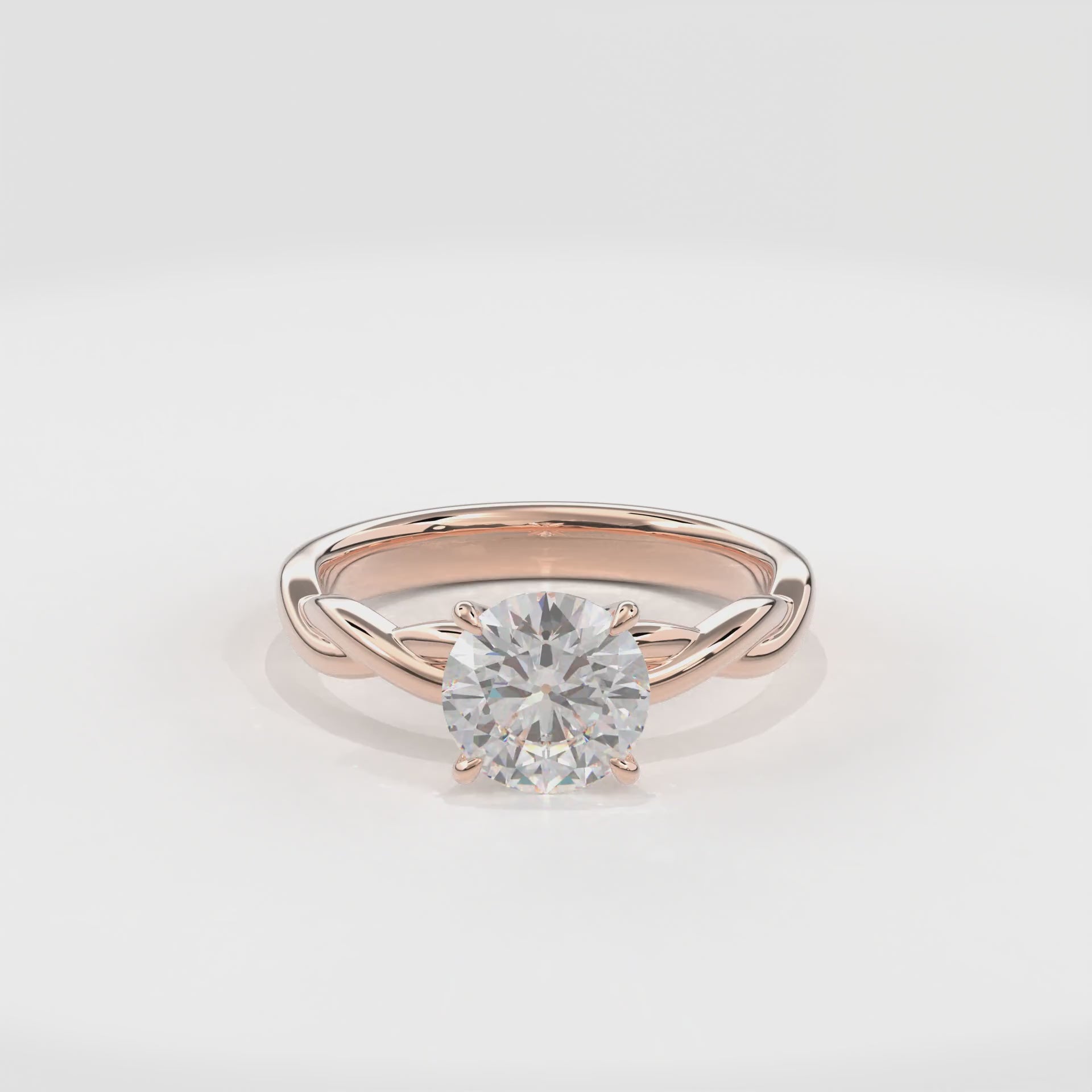 Rhea Twisted Engagement Ring Round•Rose Gold