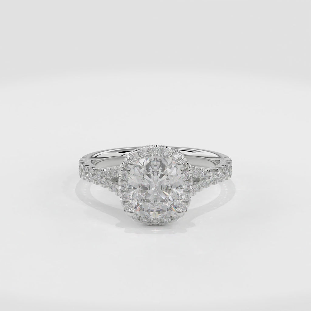 Elara Vintage Inspired Engagement Ring Cushion•White Gold