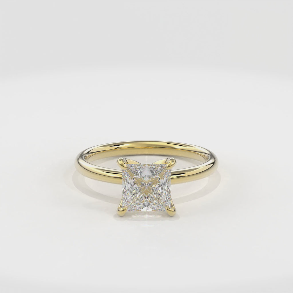 Dia Solitaire Engagement Ring Princess•Yellow Gold