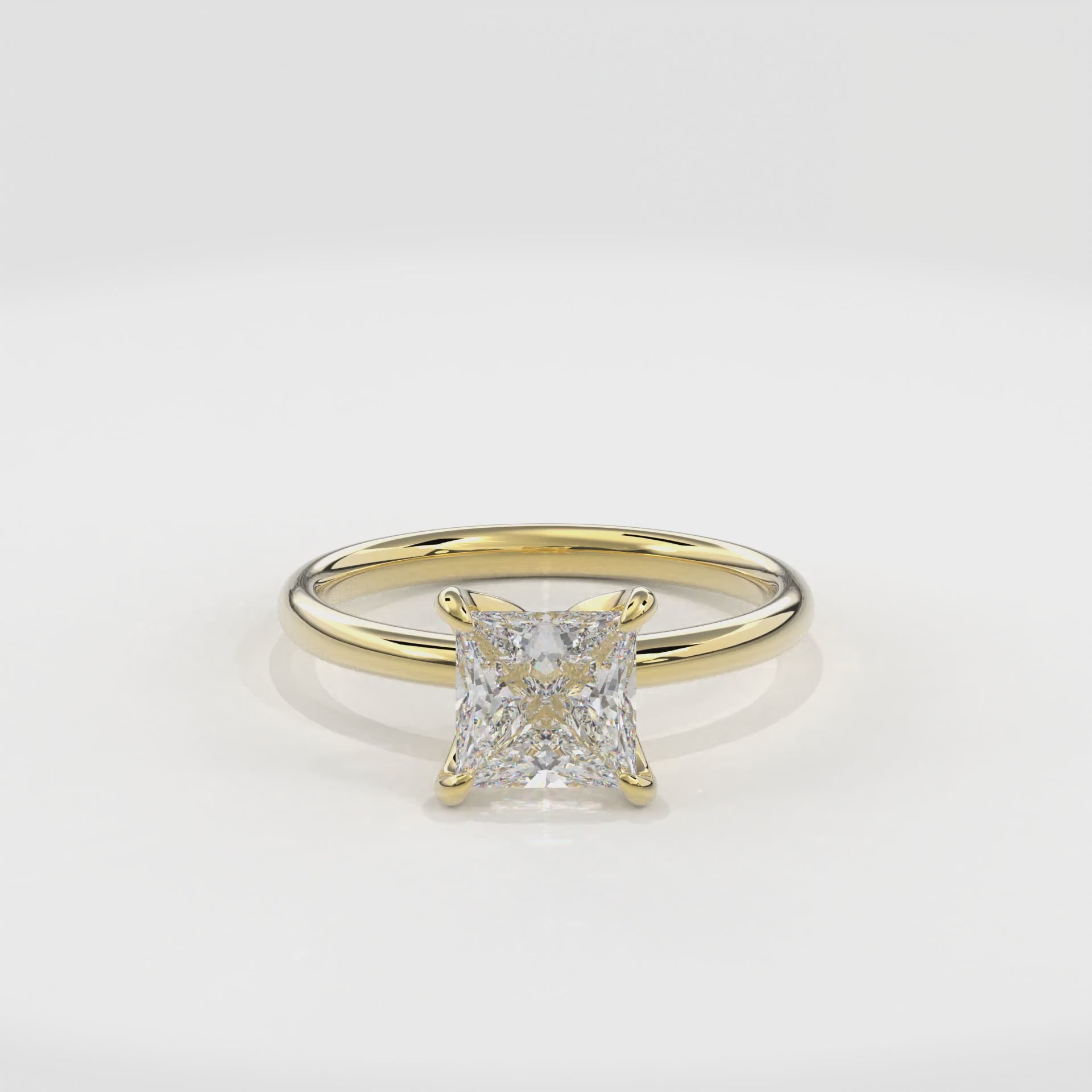 Dia Solitaire Engagement Ring Princess•Yellow Gold